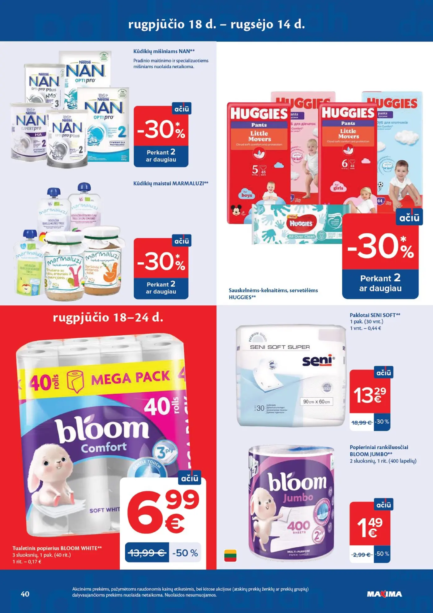 Naujas Maxima nuolaidų leidinys - AČIŪ savaitinis leidinys Nr. 34 – 40 puslapis