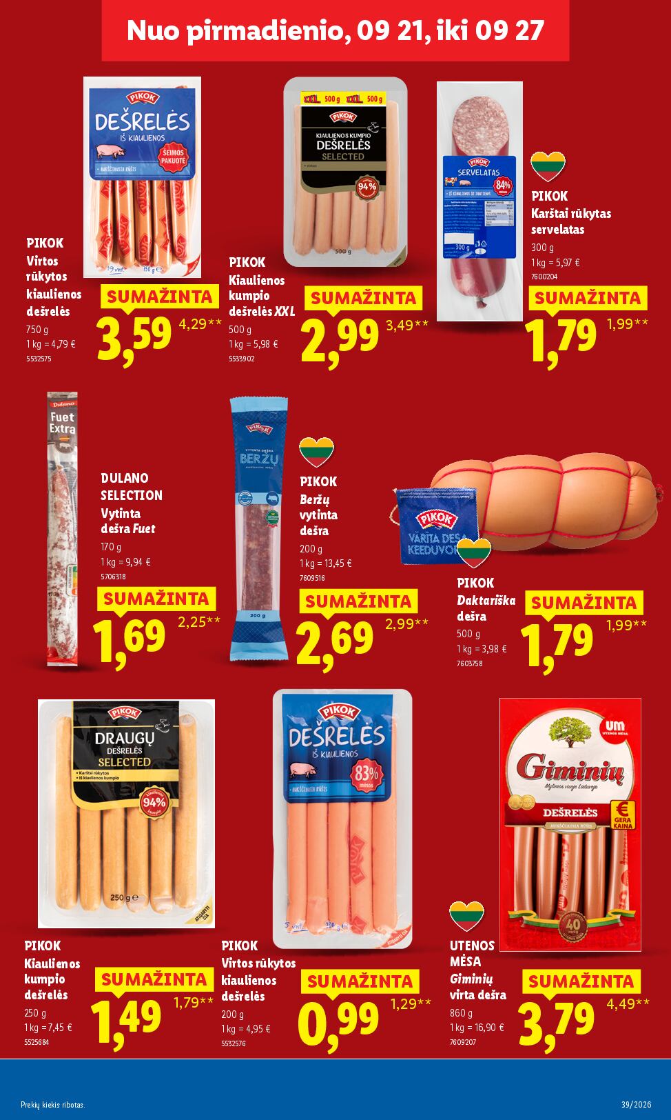 Naujas Lidl nuolaidų leidinys - MAISTO PREKIŲ PASIŪLYMAI Nr.39 – 13 puslapis