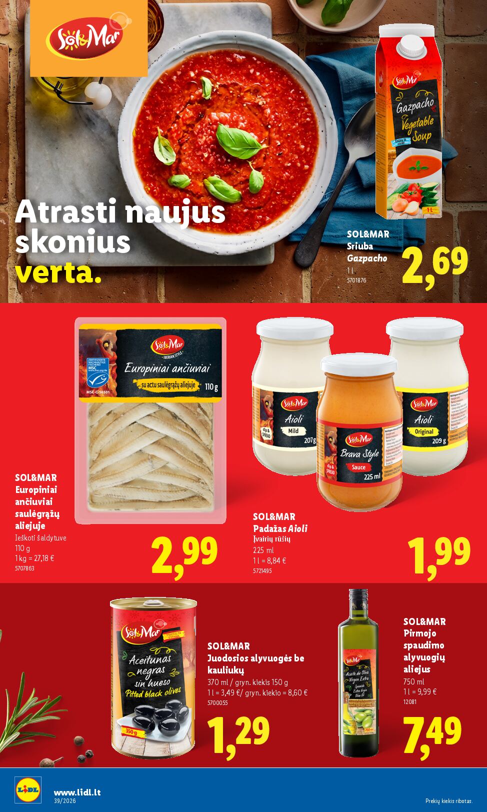 Naujas Lidl nuolaidų leidinys - MAISTO PREKIŲ PASIŪLYMAI Nr.39 – 22 puslapis