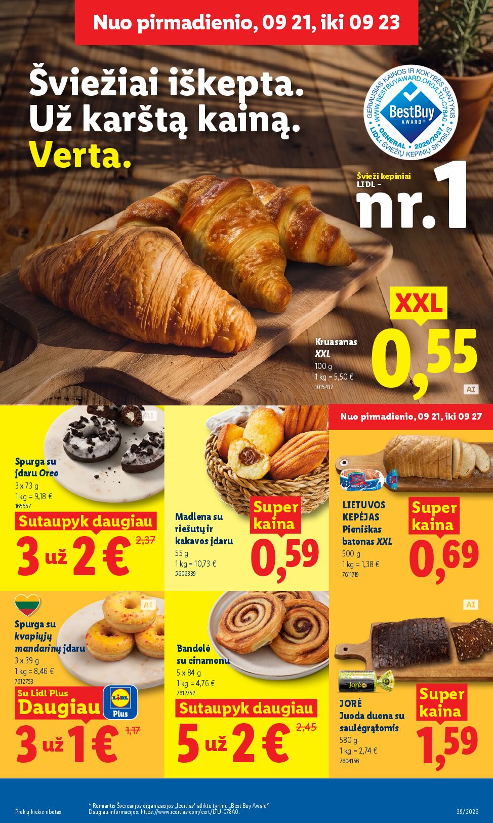 Naujas Lidl nuolaidų leidinys - MAISTO PREKIŲ PASIŪLYMAI Nr.39 – 3 puslapis