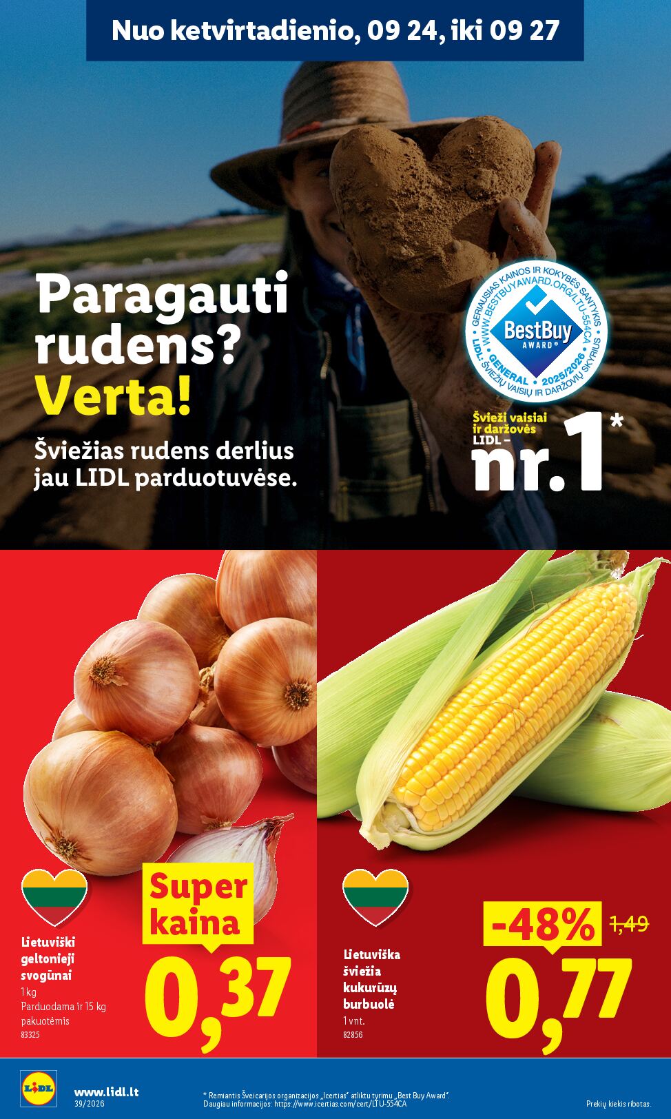 Naujas Lidl nuolaidų leidinys - MAISTO PREKIŲ PASIŪLYMAI Nr.39 – 32 puslapis