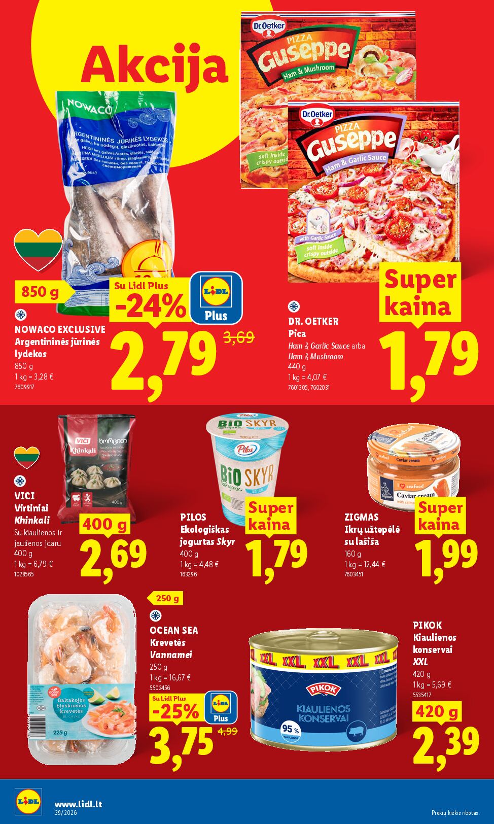 Naujas Lidl nuolaidų leidinys - MAISTO PREKIŲ PASIŪLYMAI Nr.39 – 8 puslapis