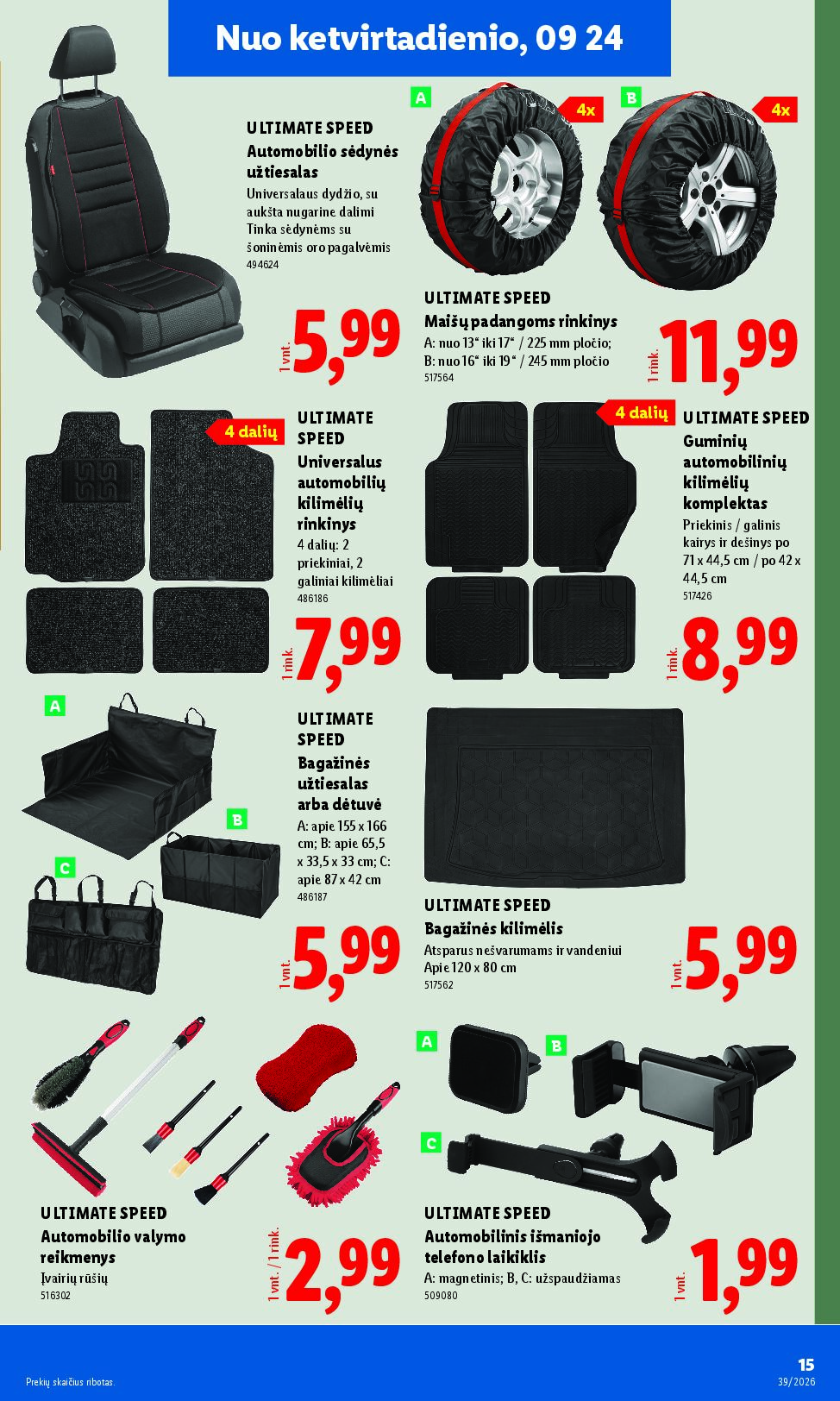 Naujas Lidl nuolaidų leidinys - NE MAISTO PREKIŲ PASIŪLYMAI Nr.39 – 15 puslapis