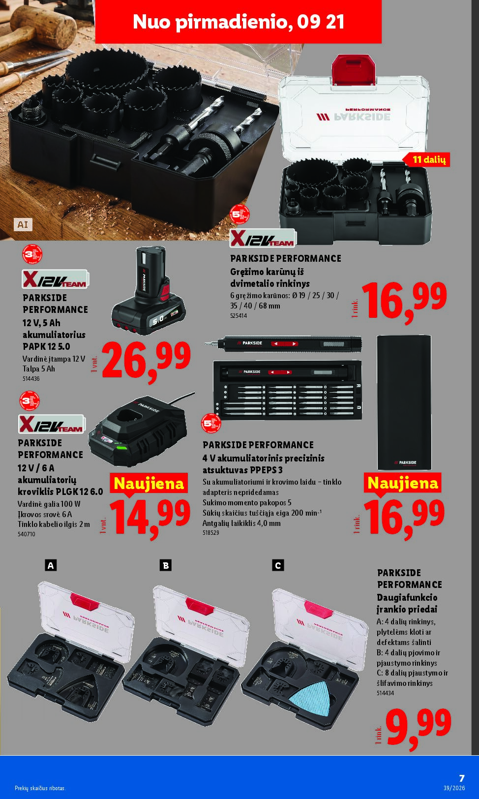 Naujas Lidl nuolaidų leidinys - NE MAISTO PREKIŲ PASIŪLYMAI Nr.39 – 7 puslapis