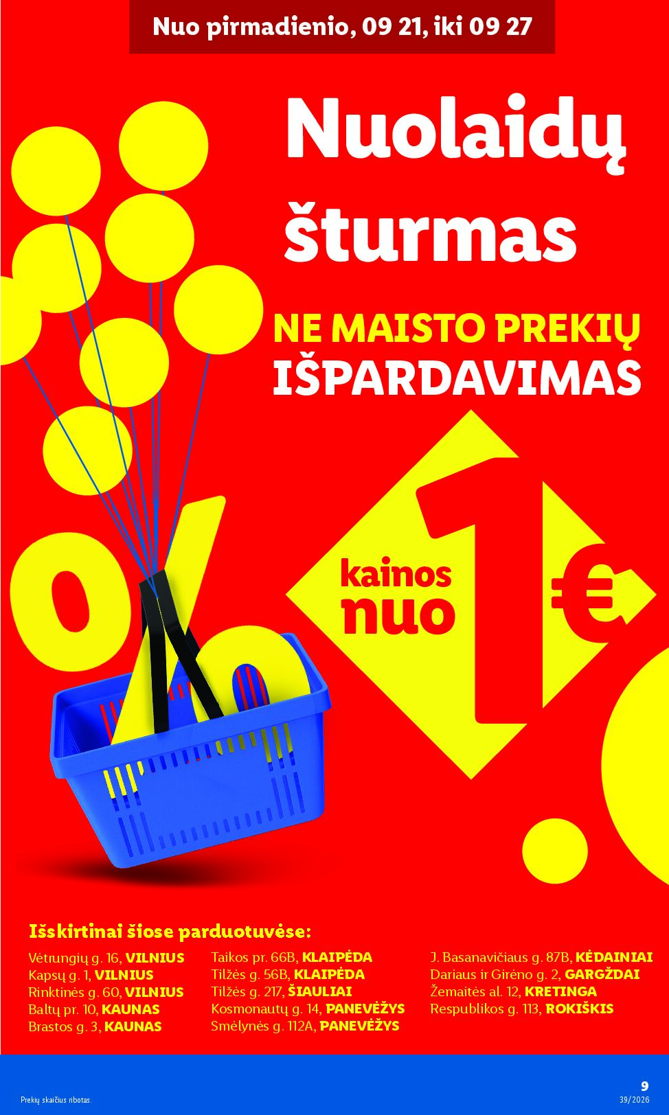 Naujas Lidl nuolaidų leidinys - NE MAISTO PREKIŲ PASIŪLYMAI Nr.39 – 9 puslapis