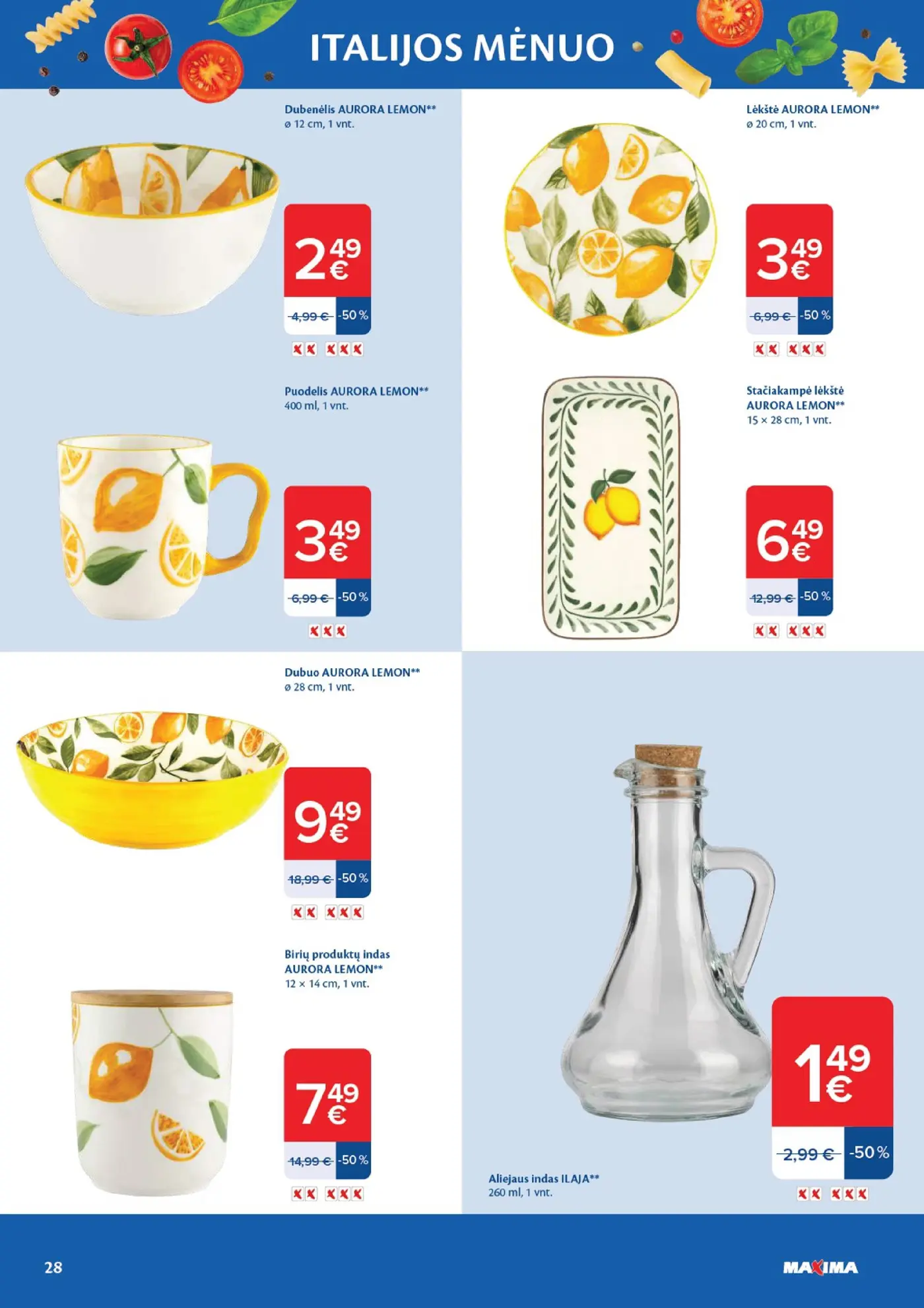 Naujas Maxima nuolaidų leidinys - ITALIJOS MĖNUO – 28 puslapis