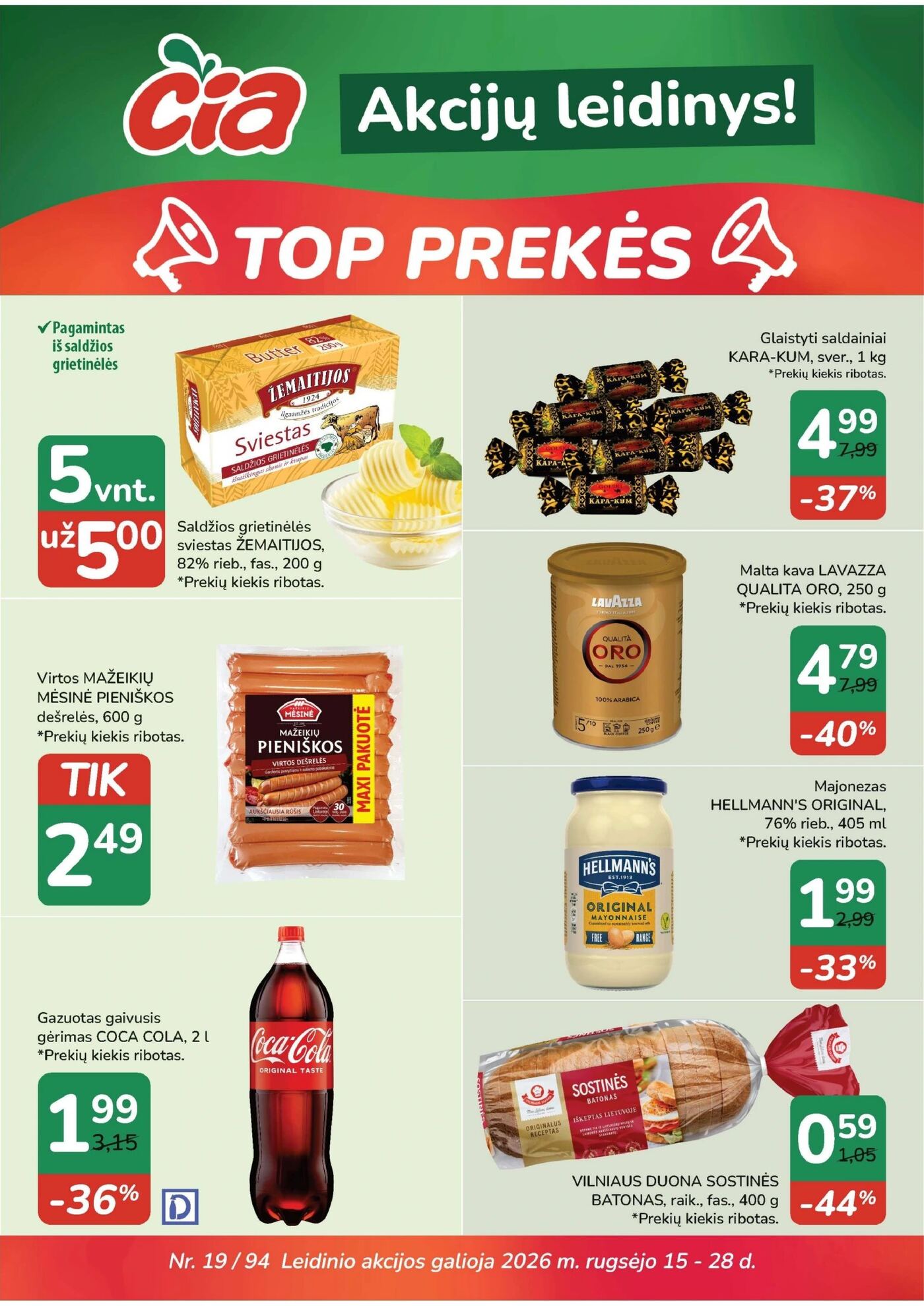 Naujas Čia nuolaidų leidinys - TOP PREKĖS Nr.19 – 1 puslapis