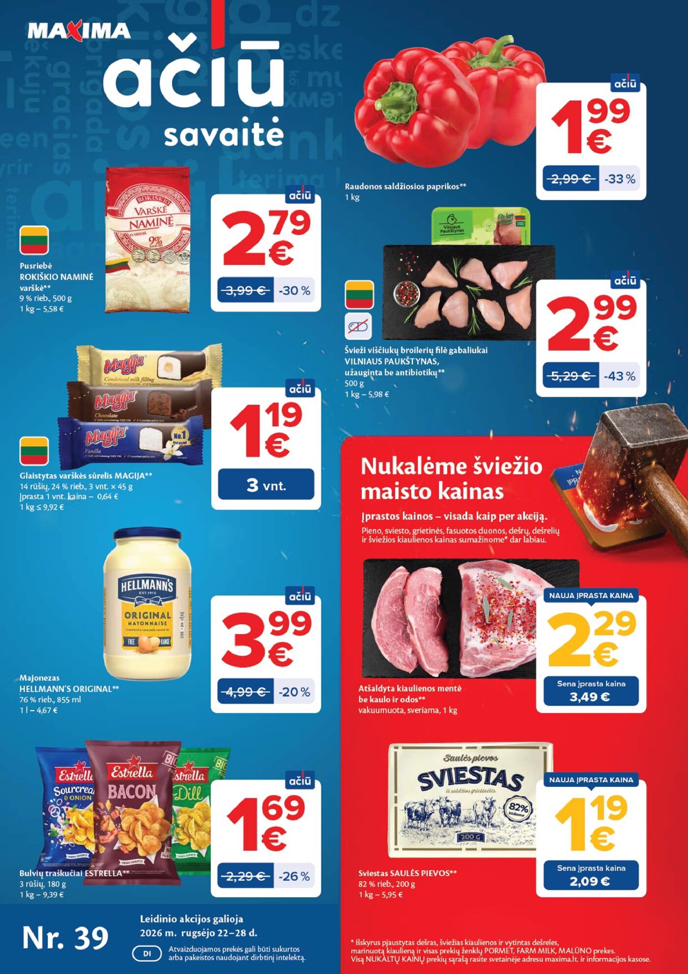 Naujas Maxima nuolaidų leidinys - AČIŪ savaitinis leidinys Nr. 39 – 1 puslapis
