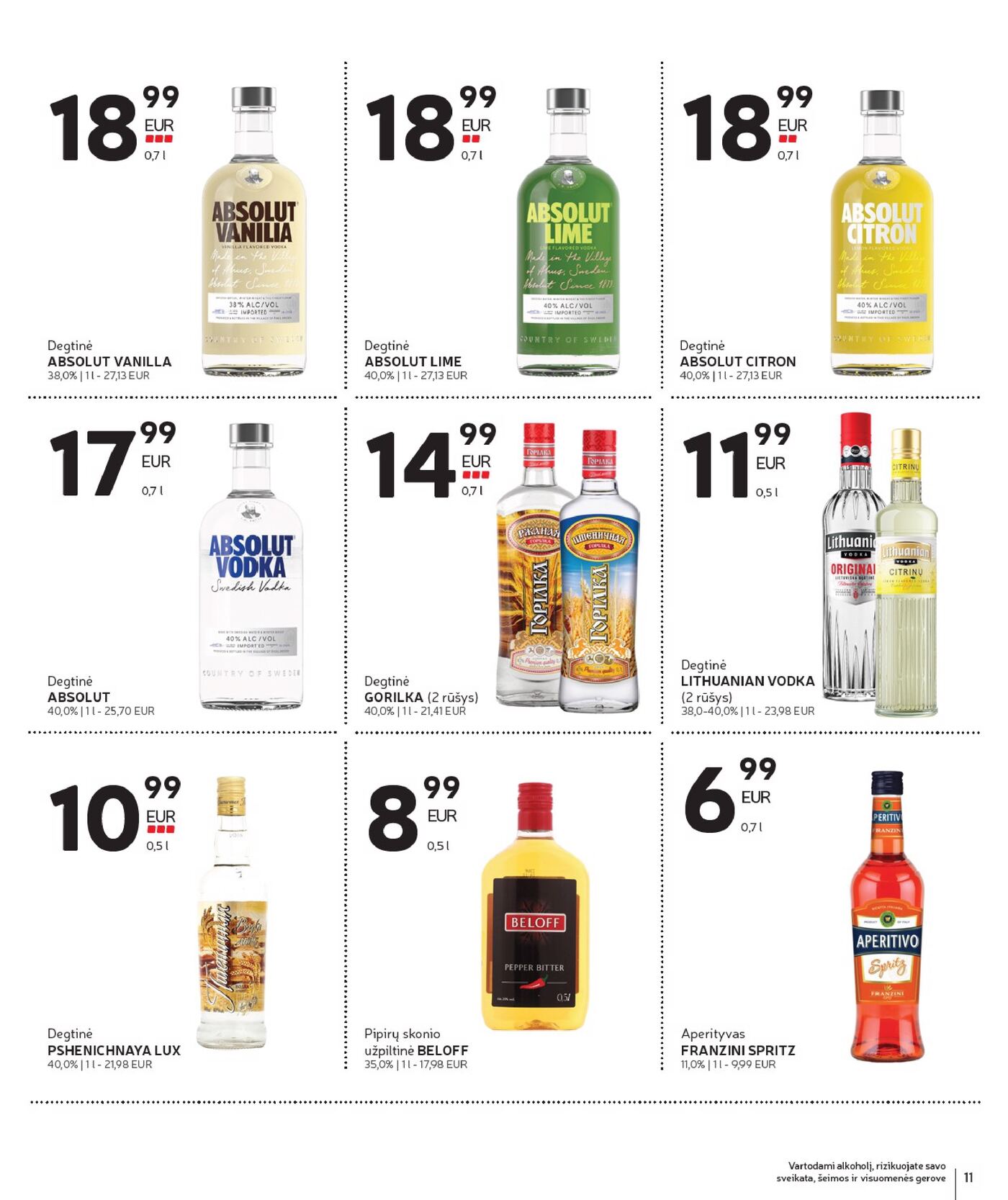 Naujas Rimi nuolaidų leidinys - Alkoholinių gėrimų asortimento katalogas Nr. 19 – 11 puslapis