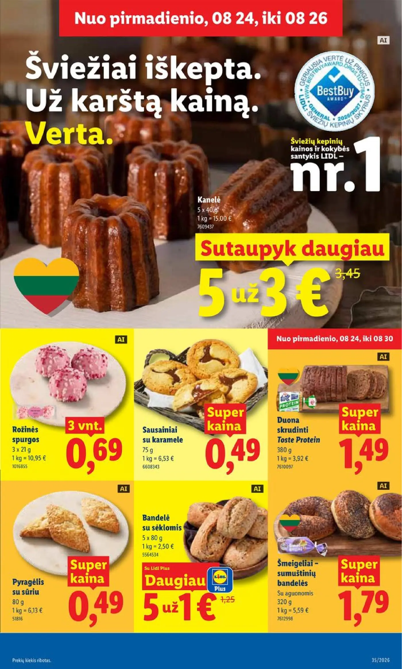 Naujas Lidl nuolaidų leidinys - MAISTO PREKIŲ PASIŪLYMAI Nr.35 – 3 puslapis