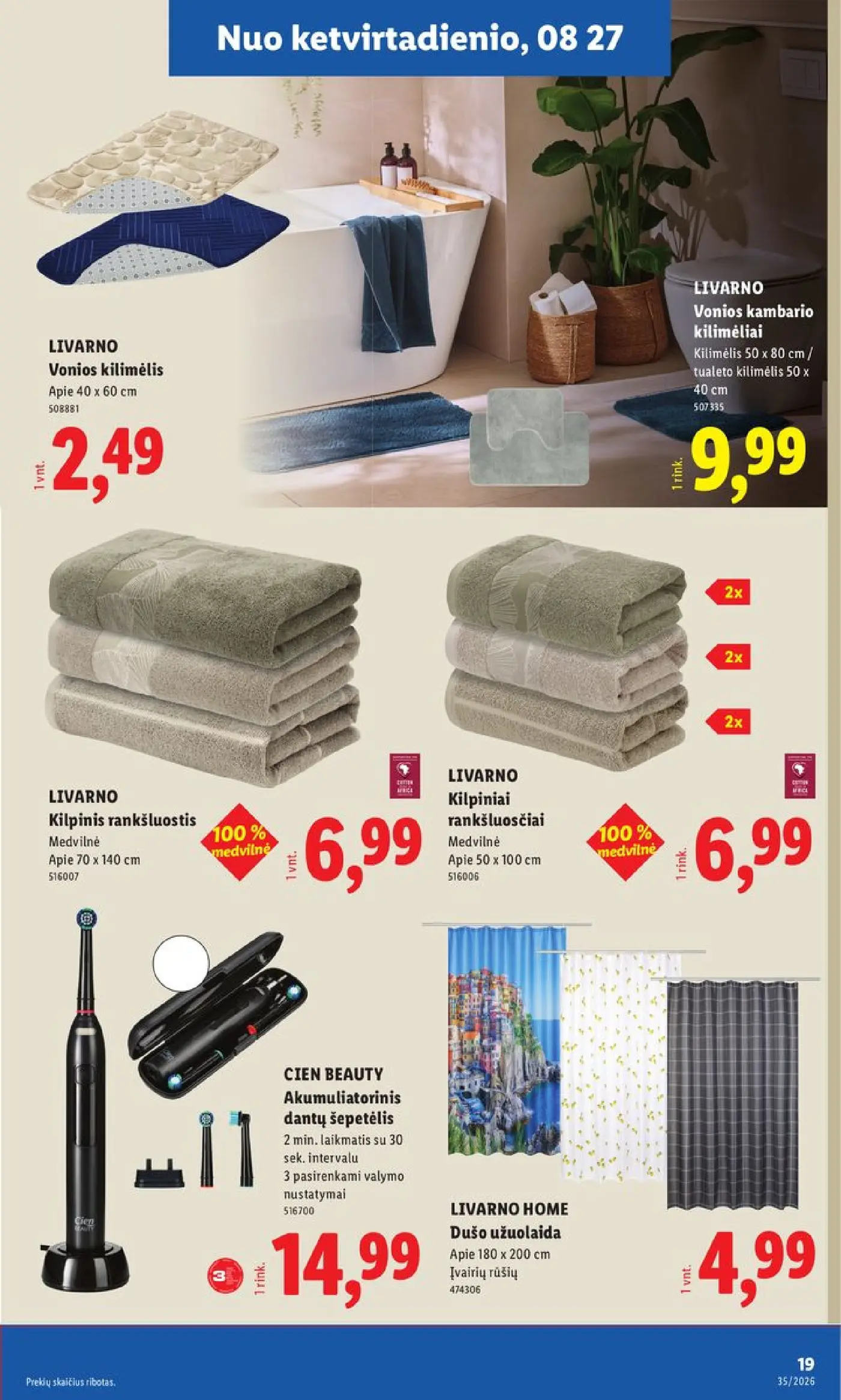 Naujas Lidl nuolaidų leidinys - NE MAISTO PREKIŲ PASIŪLYMAI Nr.35 – 19 puslapis