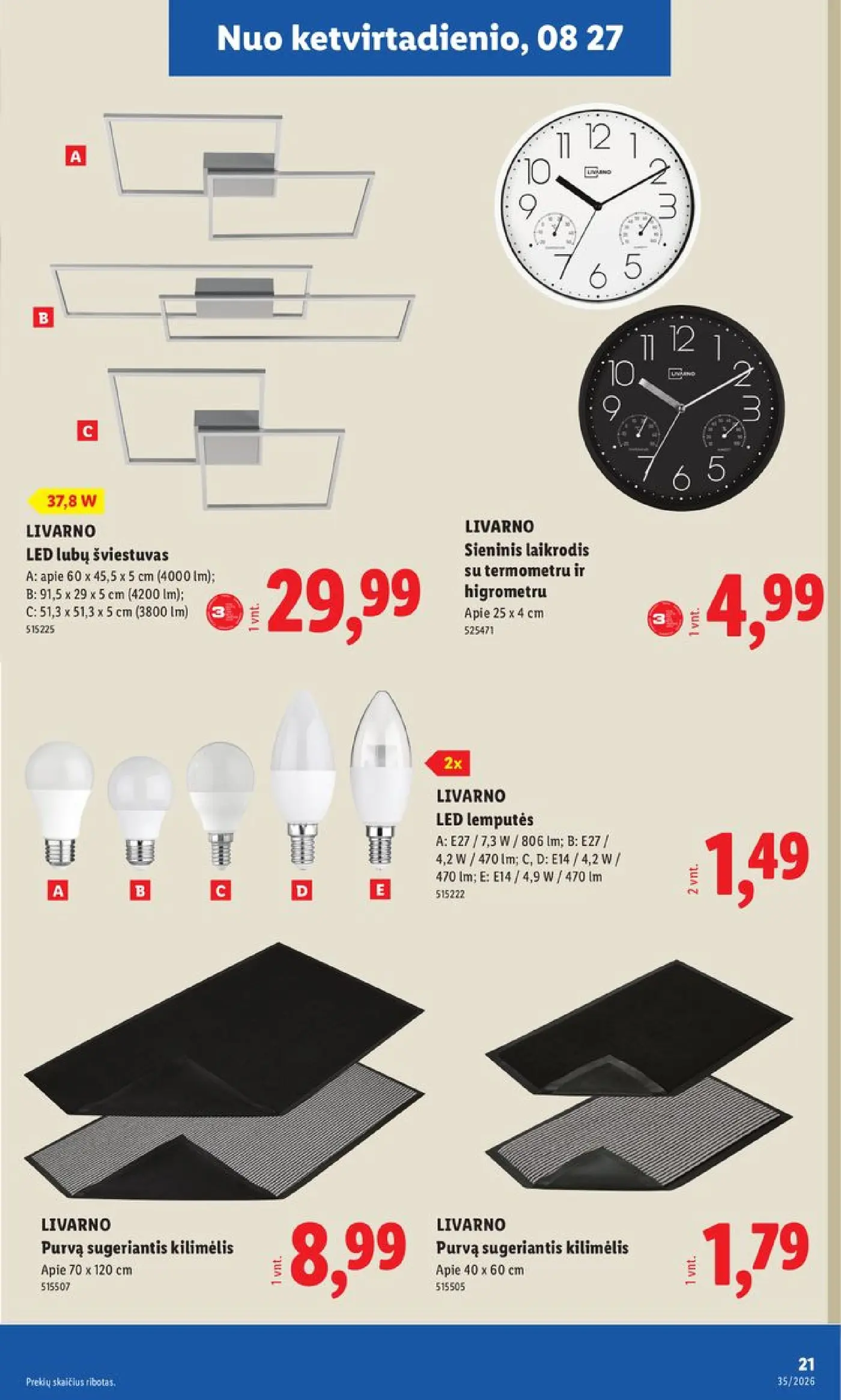 Naujas Lidl nuolaidų leidinys - NE MAISTO PREKIŲ PASIŪLYMAI Nr.35 – 21 puslapis