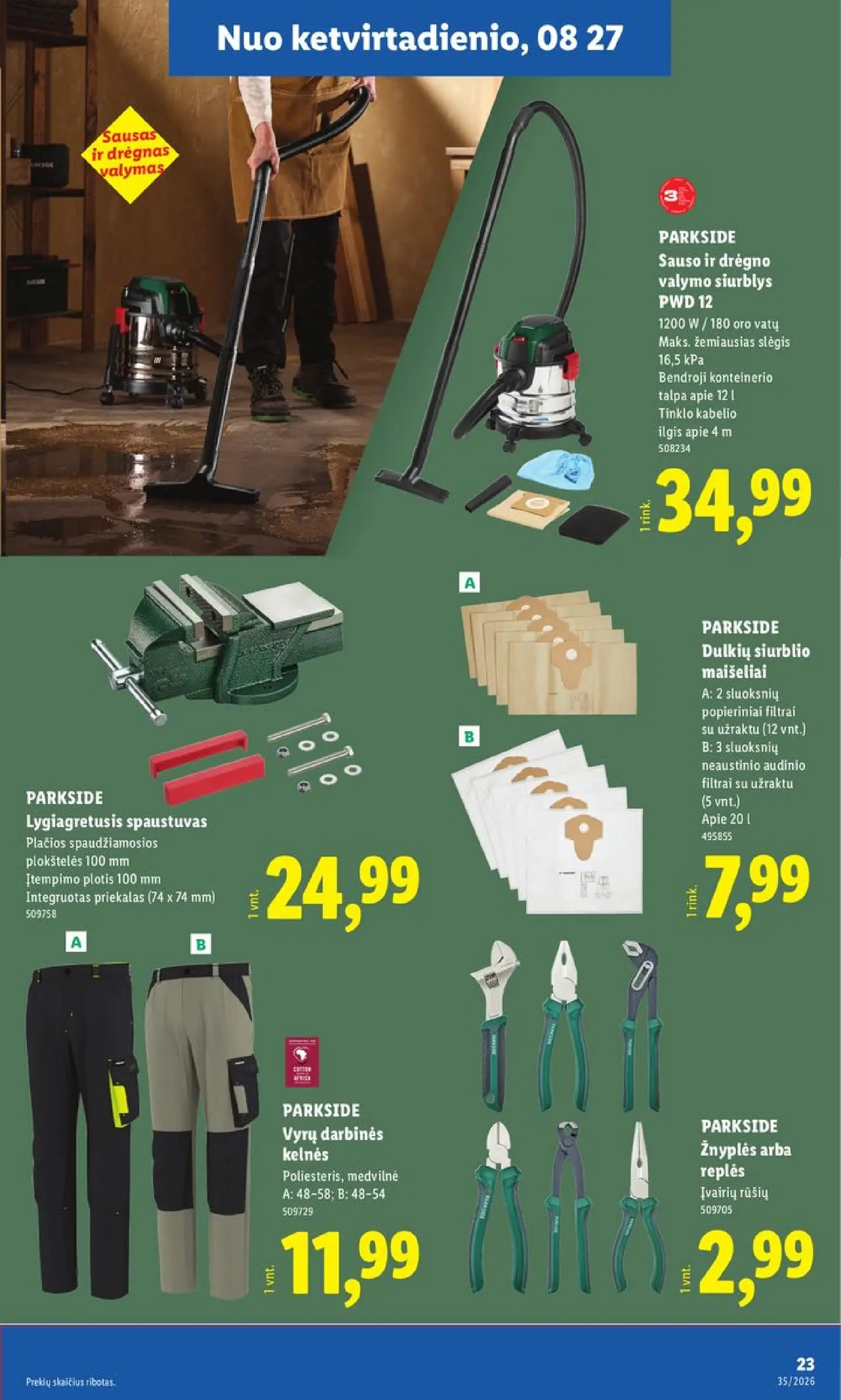 Naujas Lidl nuolaidų leidinys - NE MAISTO PREKIŲ PASIŪLYMAI Nr.35 – 23 puslapis