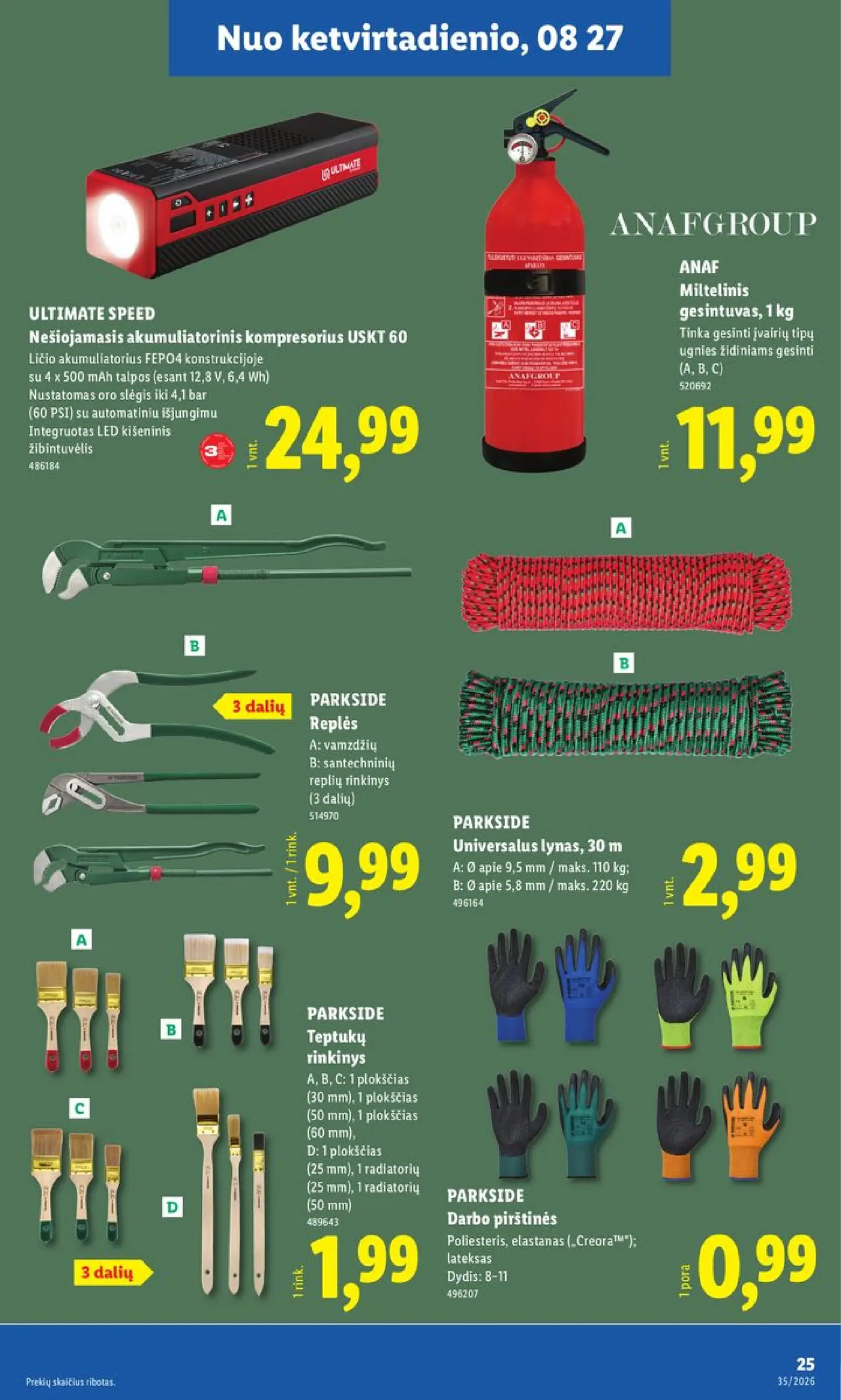 Naujas Lidl nuolaidų leidinys - NE MAISTO PREKIŲ PASIŪLYMAI Nr.35 – 25 puslapis