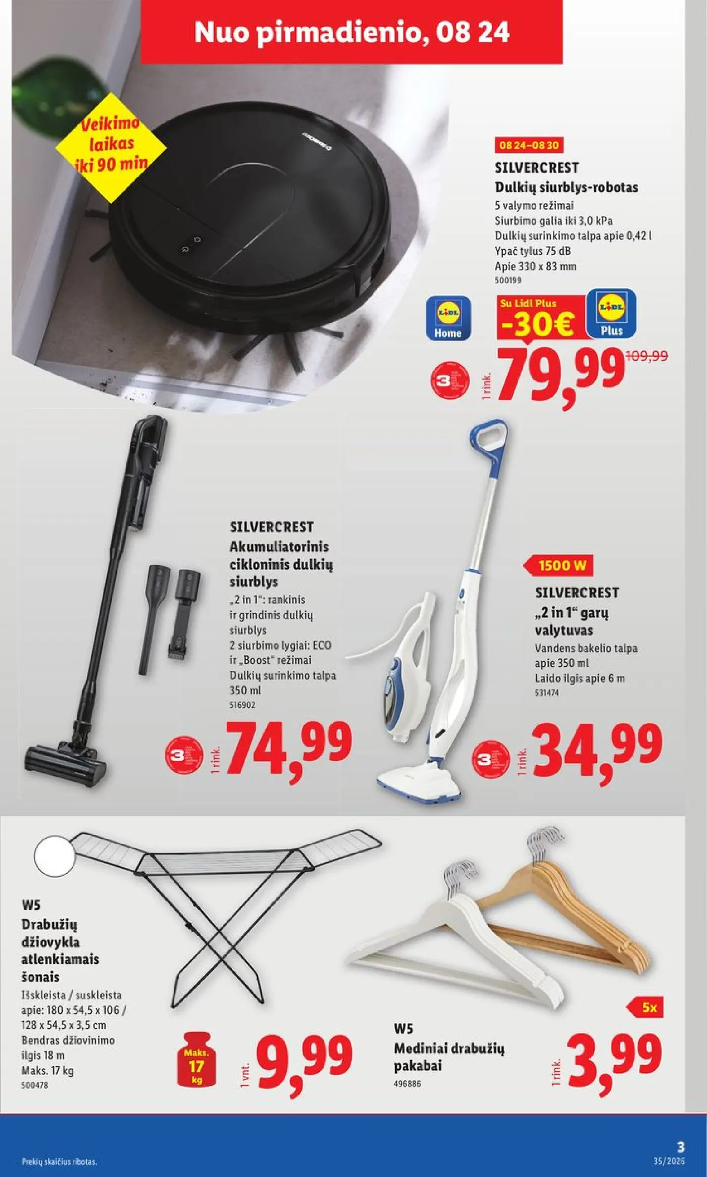 Naujas Lidl nuolaidų leidinys - NE MAISTO PREKIŲ PASIŪLYMAI Nr.35 – 3 puslapis