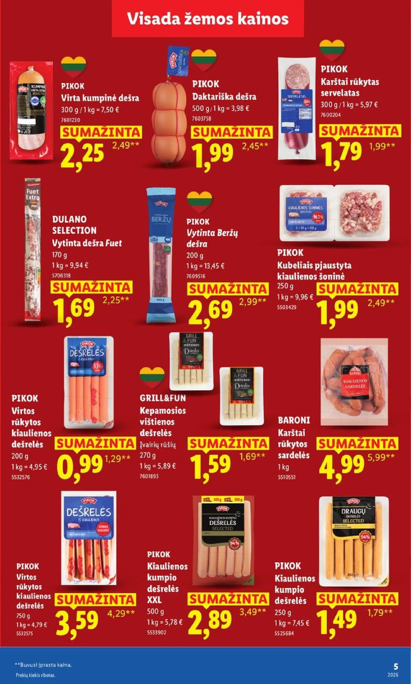 Naujas Lidl nuolaidų leidinys - Nr. 1 pažadas Jums Toliau mažiname produktų kainas.* – 5 puslapis