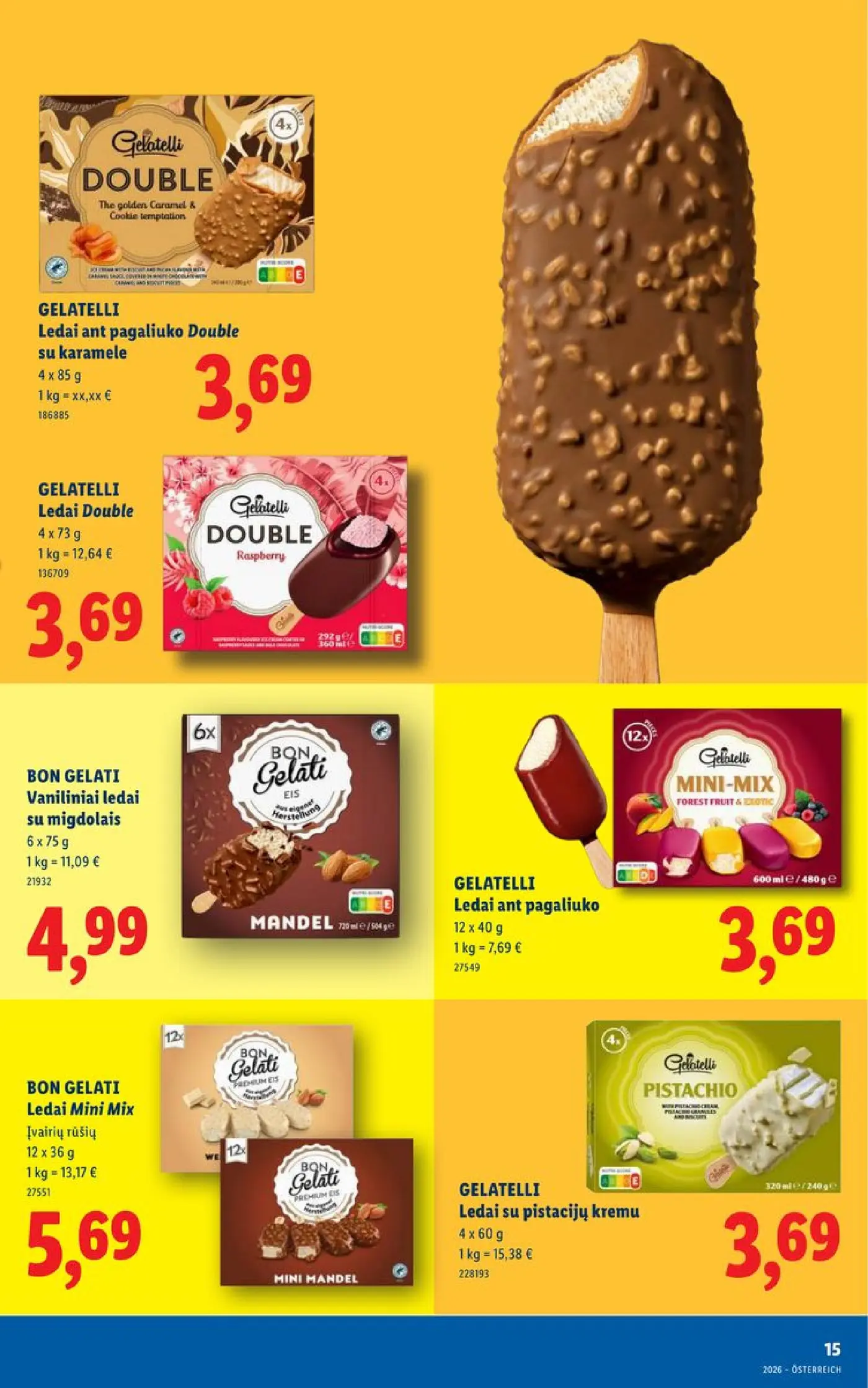 Naujas Lidl nuolaidų leidinys - Daugiau ledų. Daugiau vasaros. Ledų katalogas Nr.24 – 15 puslapis