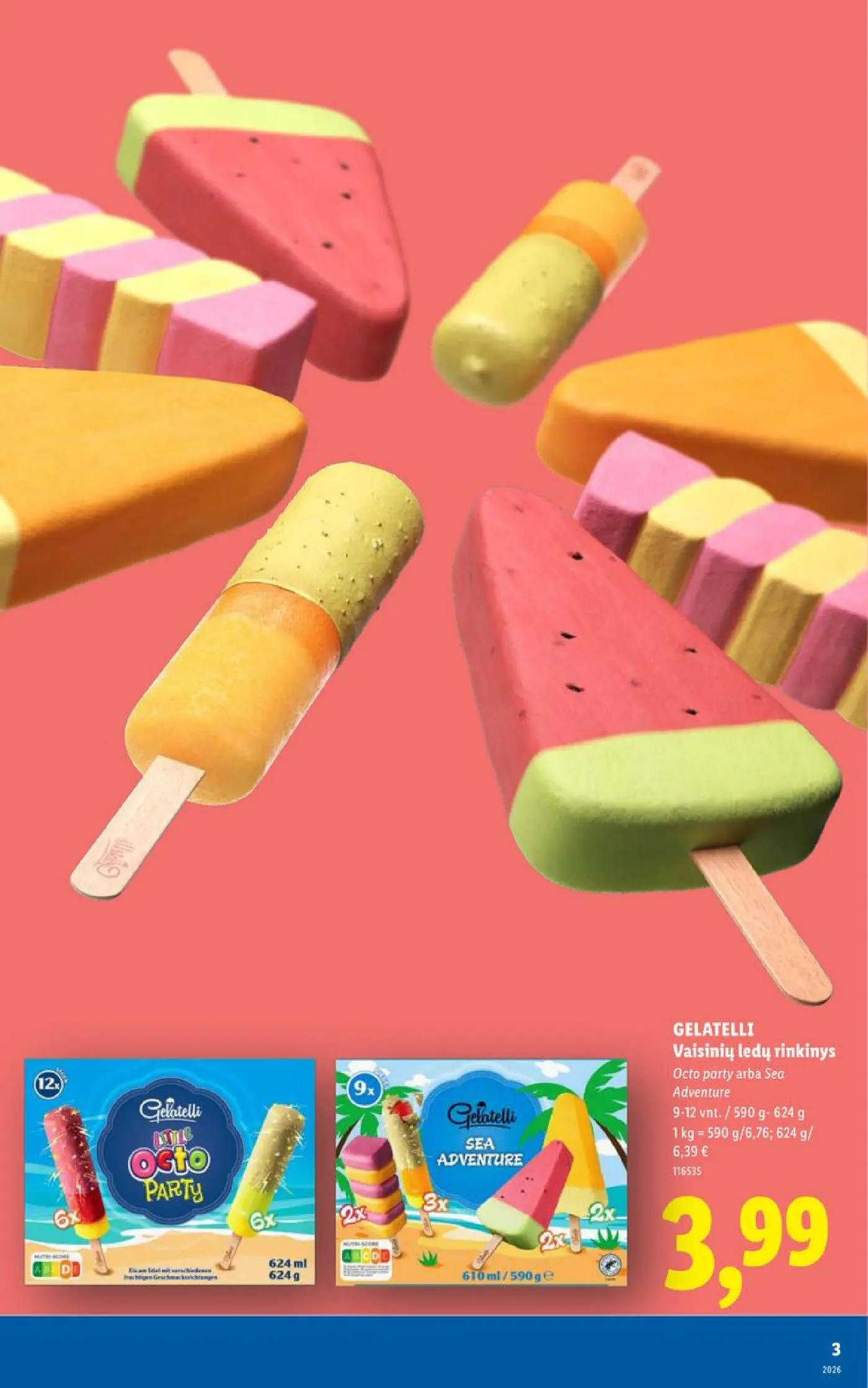 Naujas Lidl nuolaidų leidinys - Daugiau ledų. Daugiau vasaros. Ledų katalogas Nr.24 – 3 puslapis