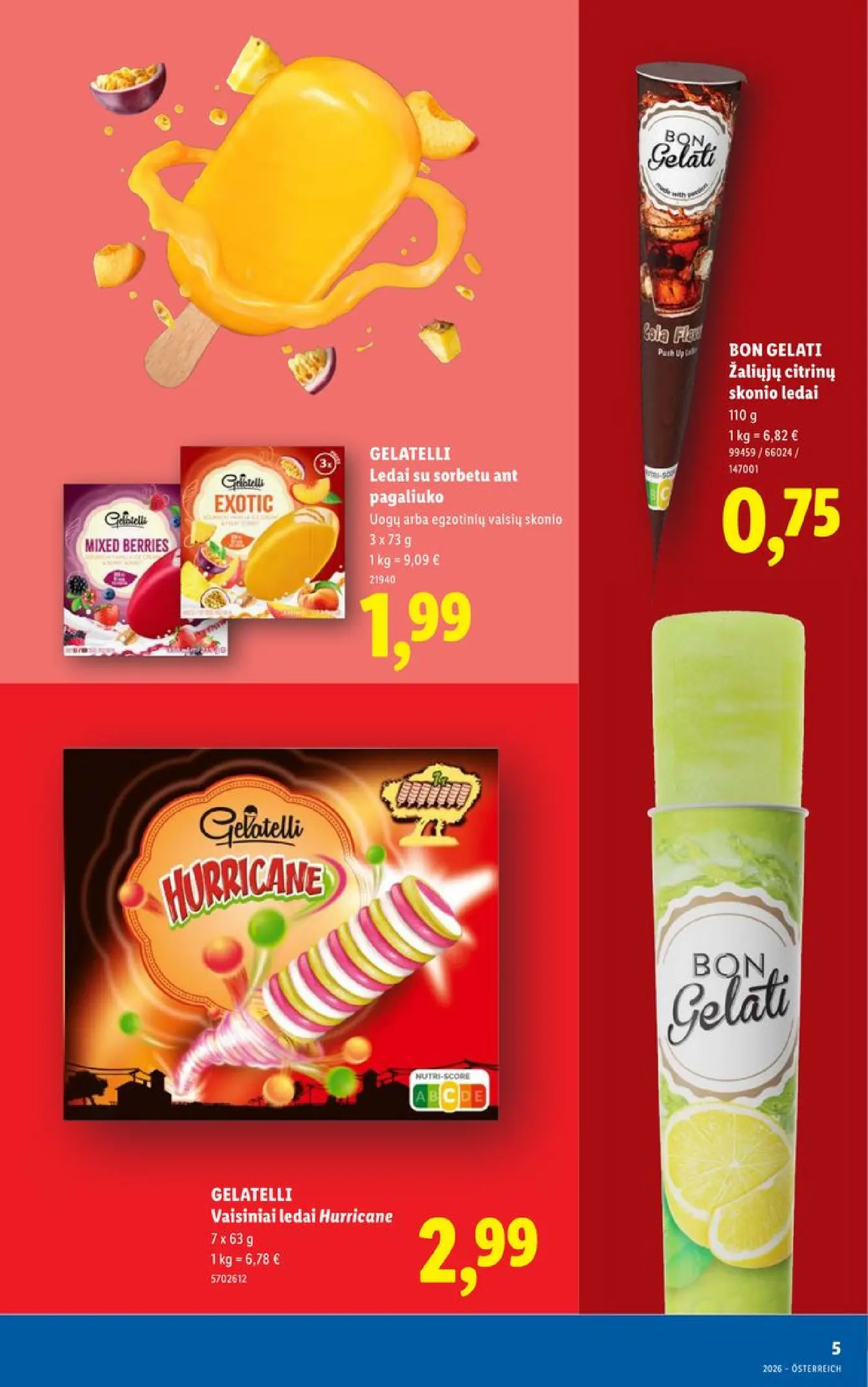 Naujas Lidl nuolaidų leidinys - Daugiau ledų. Daugiau vasaros. Ledų katalogas Nr.24 – 5 puslapis