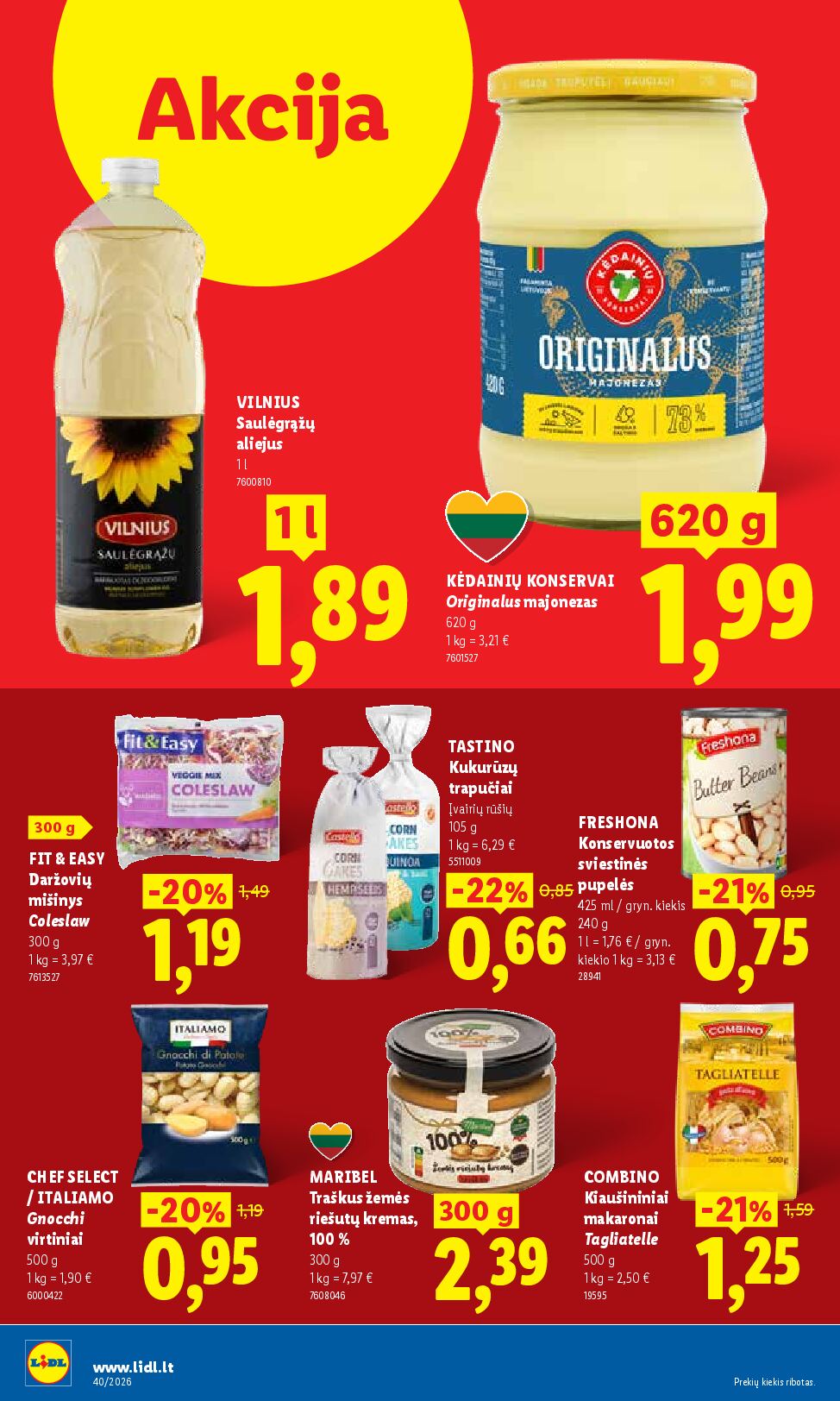 Naujas Lidl nuolaidų leidinys - MAISTO PREKIŲ PASIŪLYMAI Nr.40 – 10 puslapis