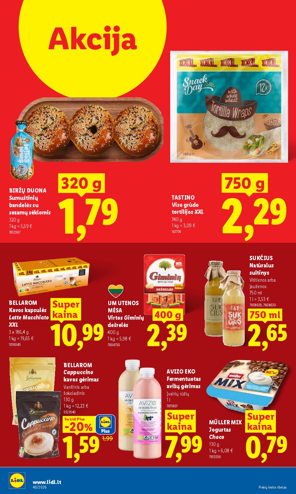 Naujas Lidl nuolaidų leidinys - MAISTO PREKIŲ PASIŪLYMAI Nr.40 – 18 puslapis