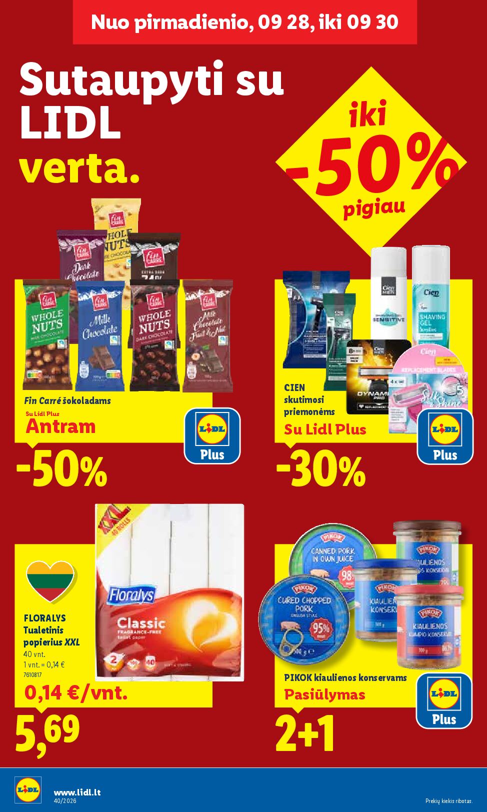 Naujas Lidl nuolaidų leidinys - MAISTO PREKIŲ PASIŪLYMAI Nr.40 – 2 puslapis