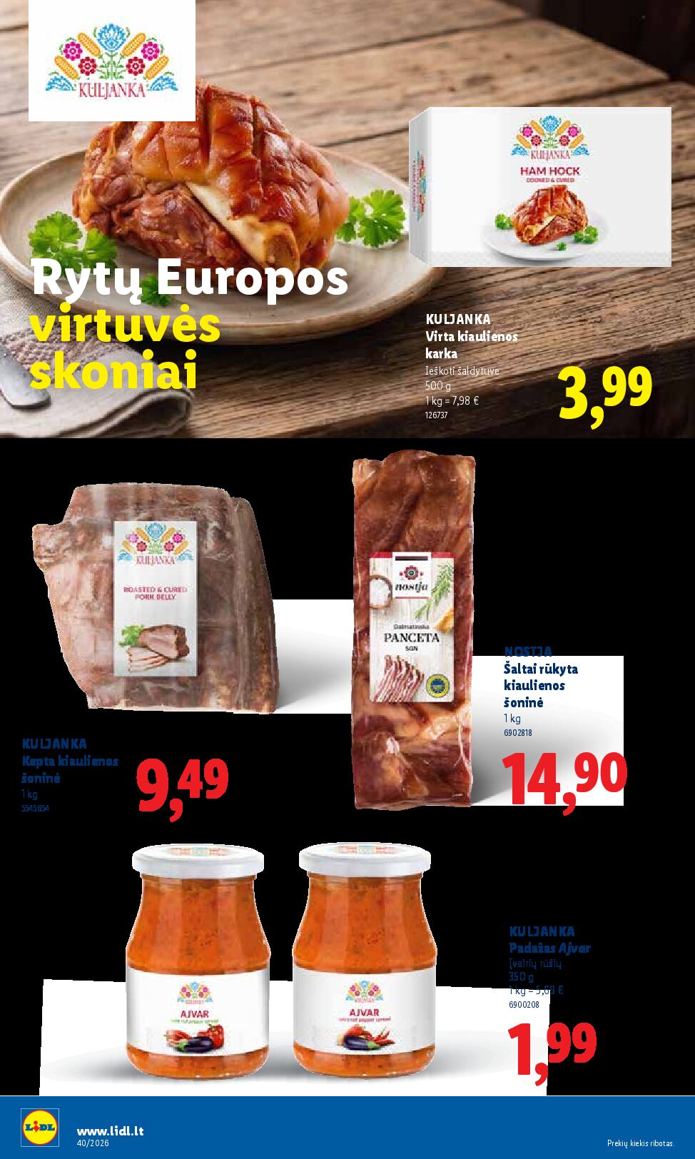 Naujas Lidl nuolaidų leidinys - MAISTO PREKIŲ PASIŪLYMAI Nr.40 – 22 puslapis