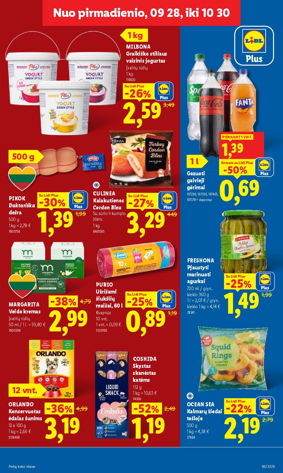 Naujas Lidl nuolaidų leidinys - MAISTO PREKIŲ PASIŪLYMAI Nr.40 – 3 puslapis