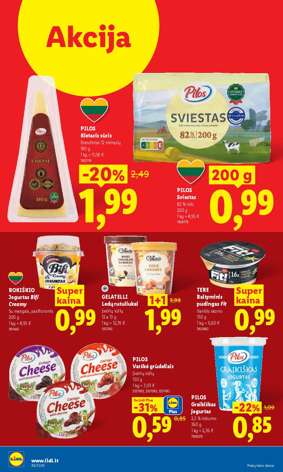 Naujas Lidl nuolaidų leidinys - MAISTO PREKIŲ PASIŪLYMAI Nr.40 – 38 puslapis