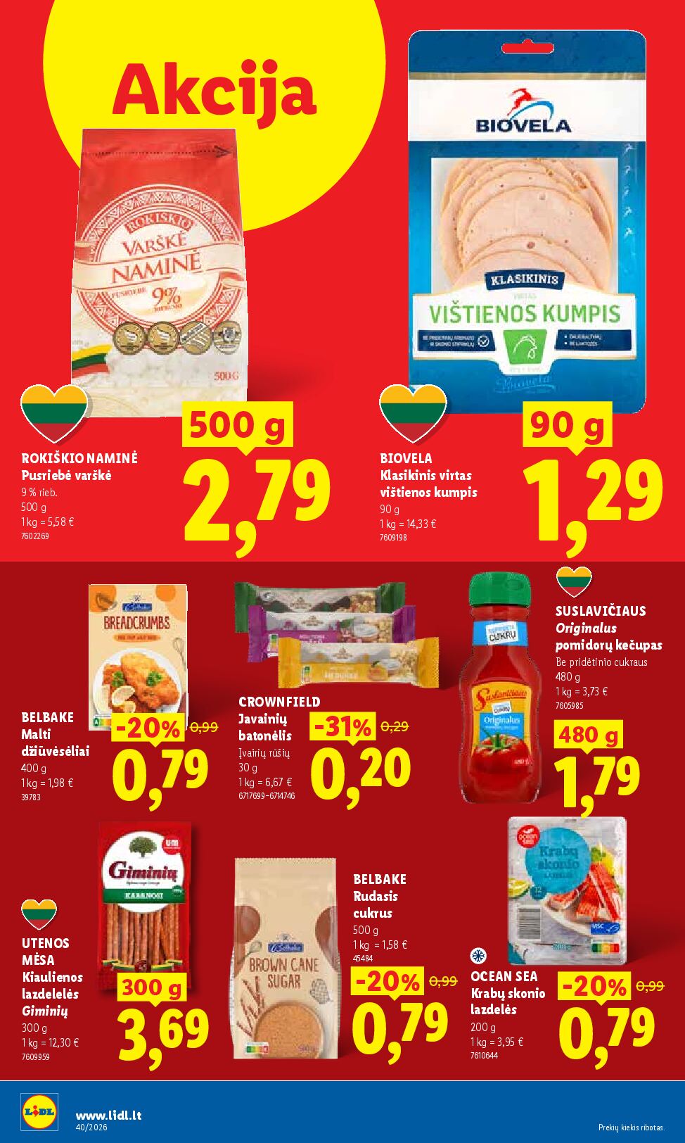 Naujas Lidl nuolaidų leidinys - MAISTO PREKIŲ PASIŪLYMAI Nr.40 – 40 puslapis