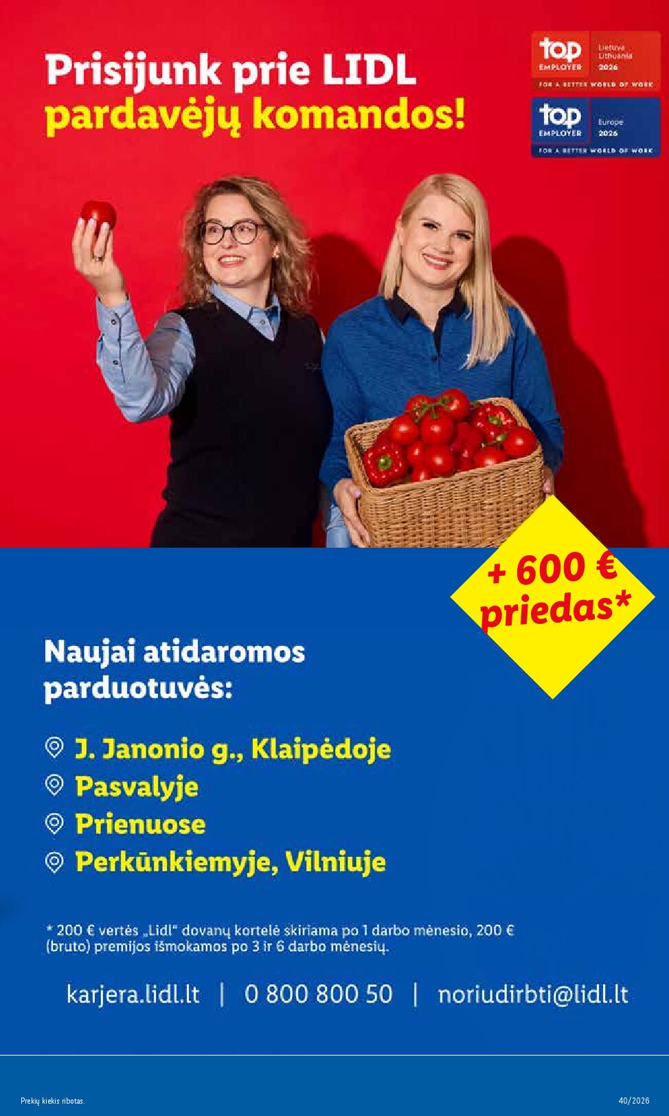 Naujas Lidl nuolaidų leidinys - MAISTO PREKIŲ PASIŪLYMAI Nr.40 – 41 puslapis
