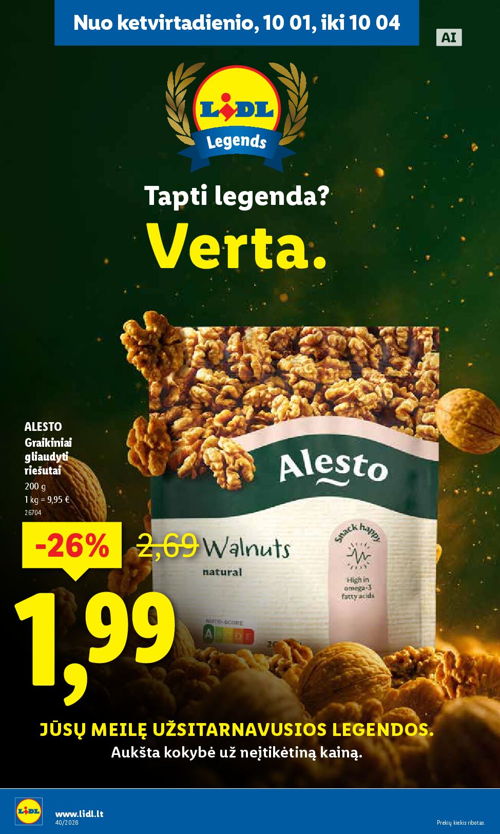 Naujas Lidl nuolaidų leidinys - MAISTO PREKIŲ PASIŪLYMAI Nr.40 – 42 puslapis