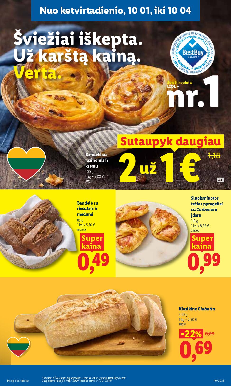Naujas Lidl nuolaidų leidinys - MAISTO PREKIŲ PASIŪLYMAI Nr.40 – 43 puslapis
