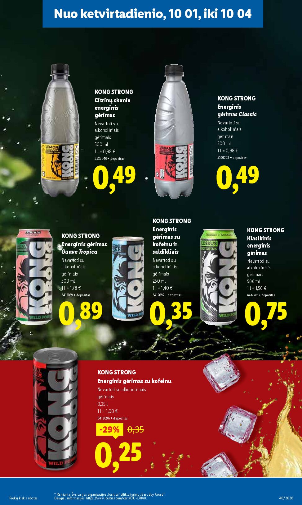 Naujas Lidl nuolaidų leidinys - MAISTO PREKIŲ PASIŪLYMAI Nr.40 – 45 puslapis