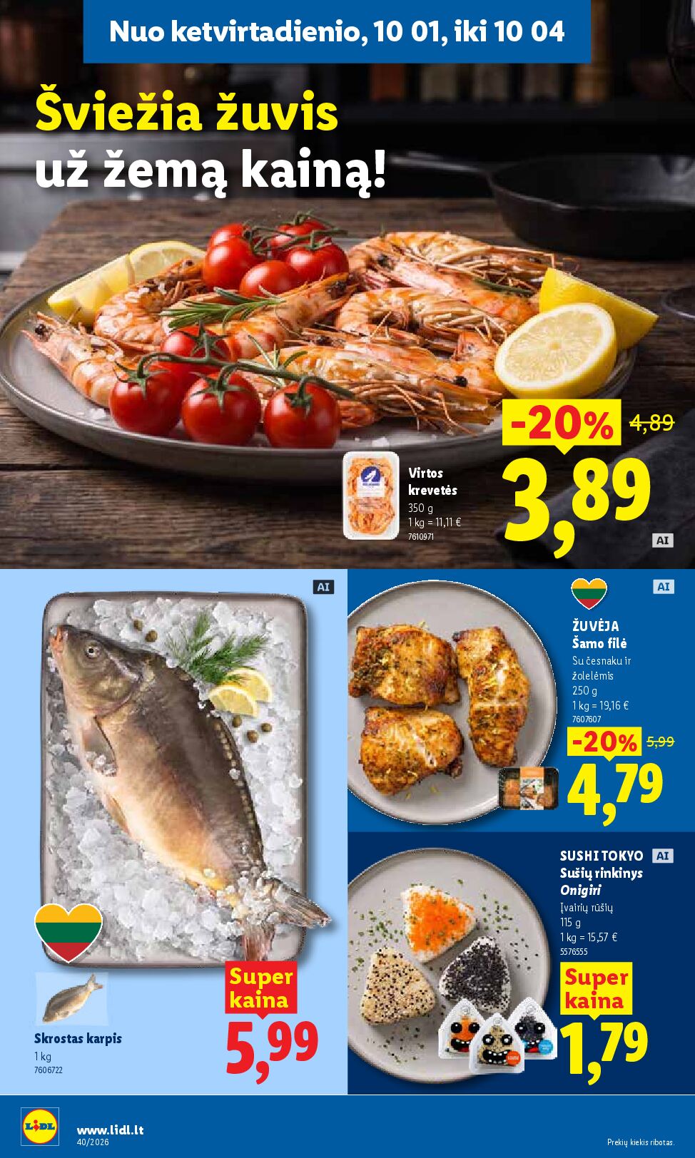 Naujas Lidl nuolaidų leidinys - MAISTO PREKIŲ PASIŪLYMAI Nr.40 – 48 puslapis
