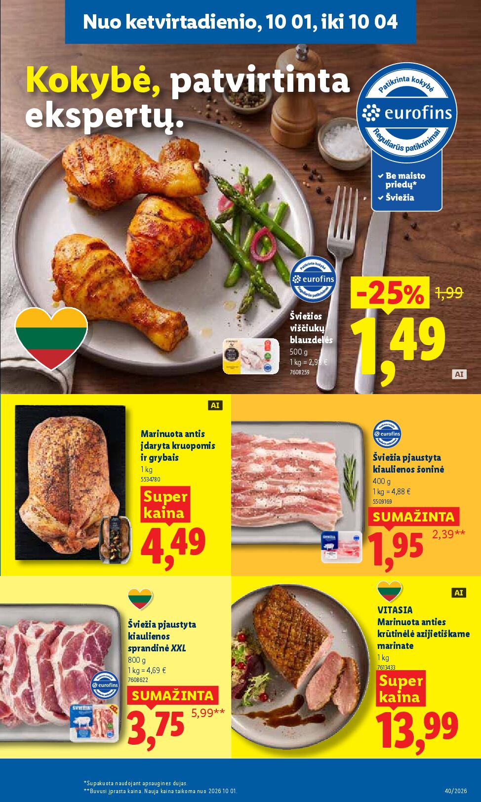 Naujas Lidl nuolaidų leidinys - MAISTO PREKIŲ PASIŪLYMAI Nr.40 – 49 puslapis