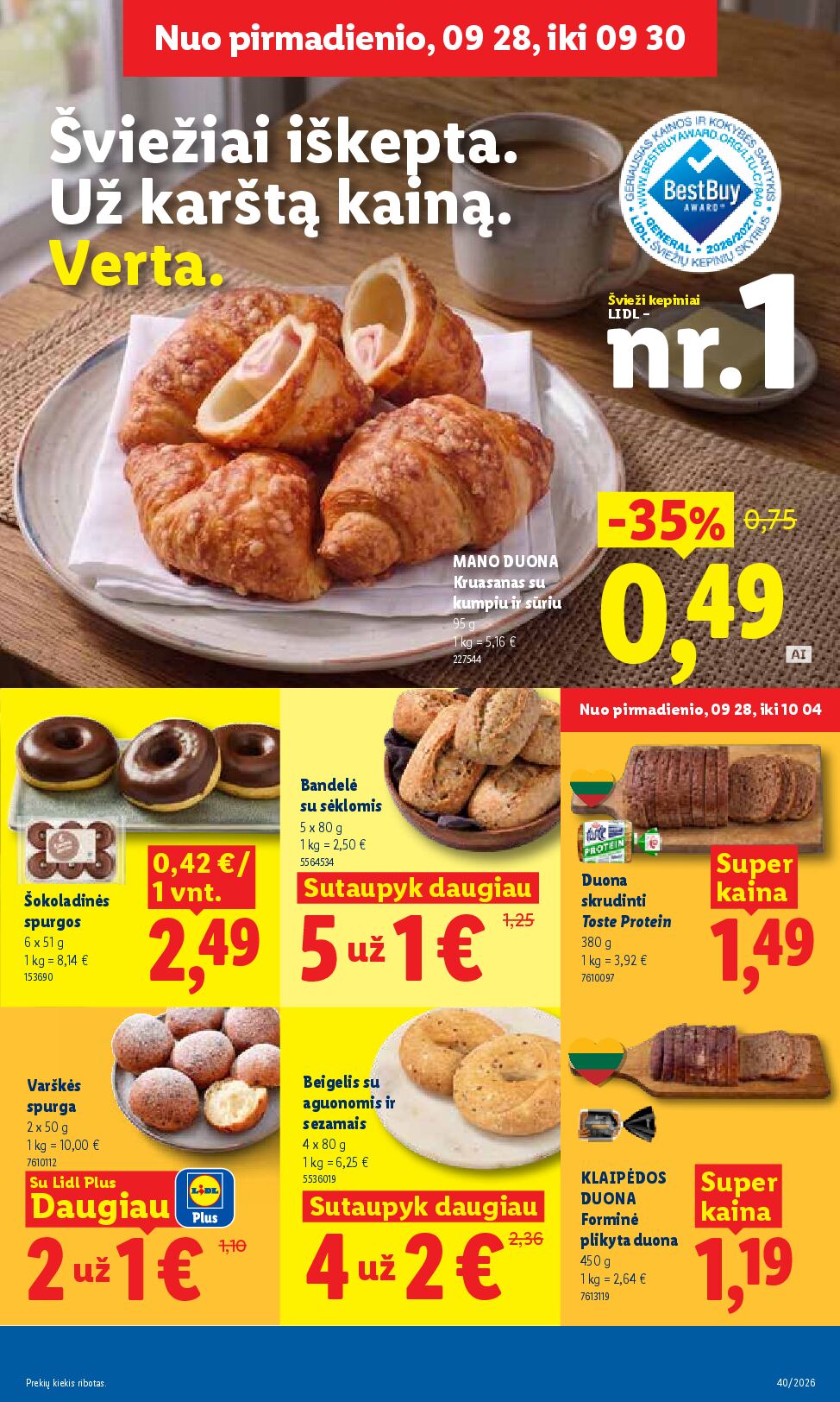 Naujas Lidl nuolaidų leidinys - MAISTO PREKIŲ PASIŪLYMAI Nr.40 – 5 puslapis