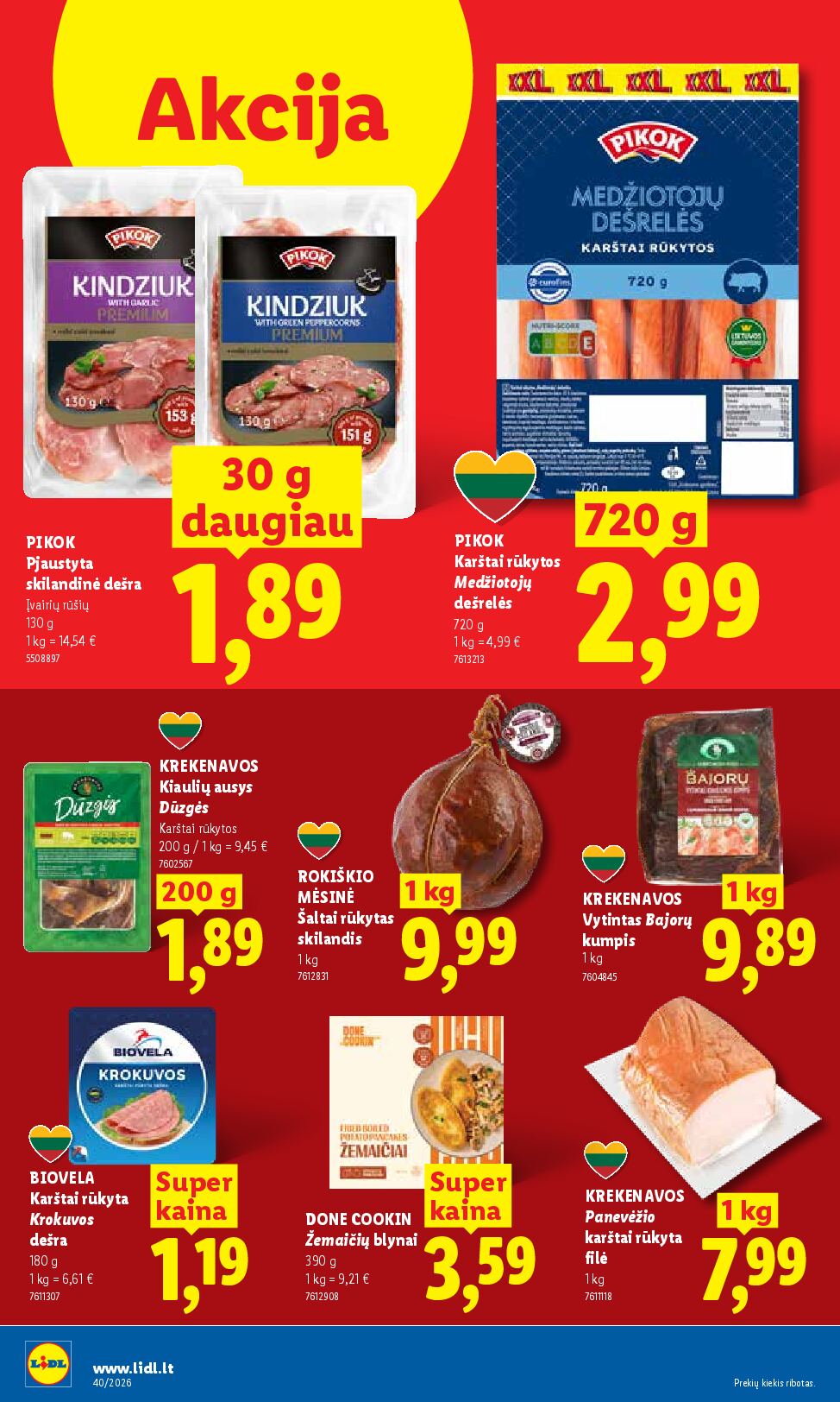Naujas Lidl nuolaidų leidinys - MAISTO PREKIŲ PASIŪLYMAI Nr.40 – 8 puslapis