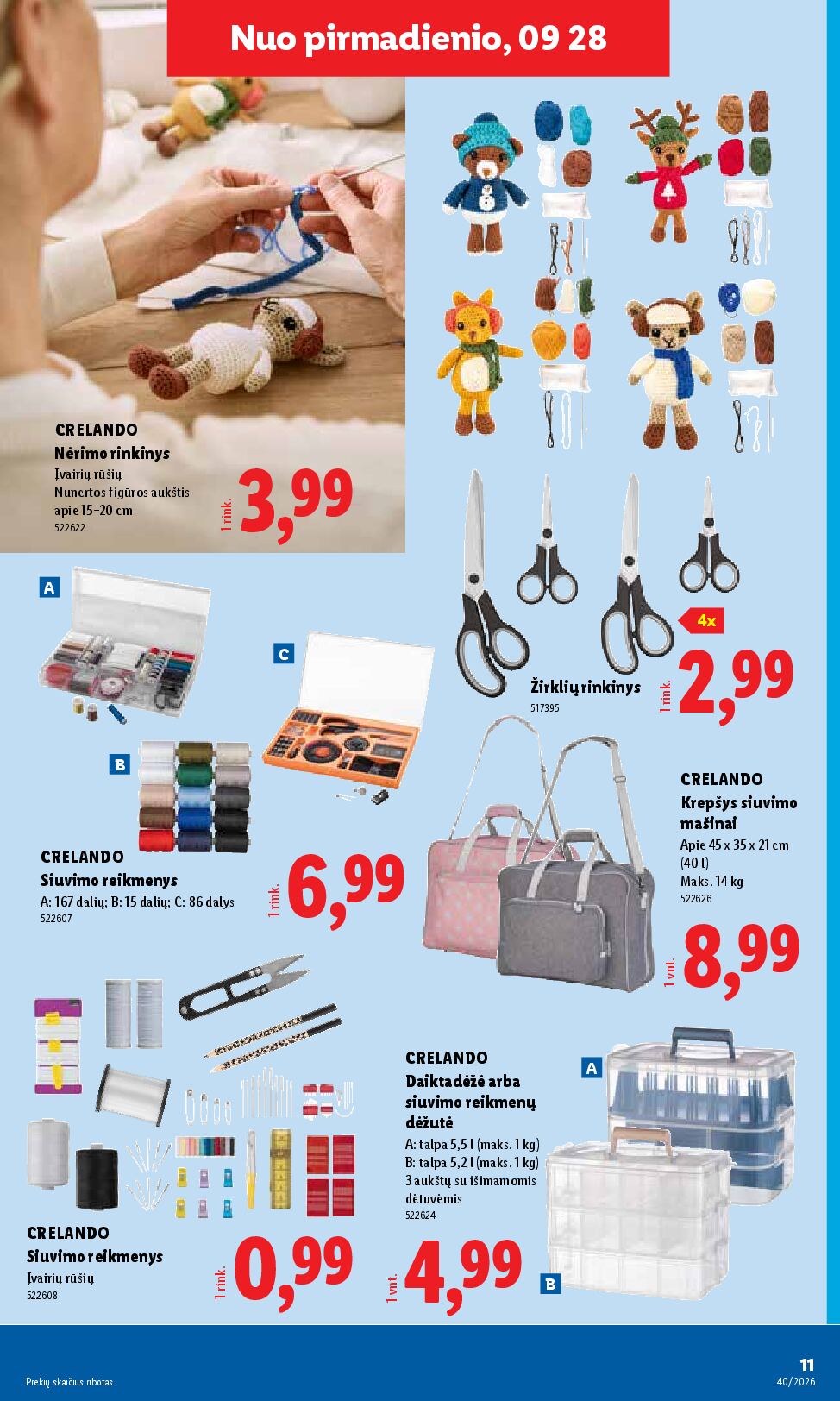 Naujas Lidl nuolaidų leidinys - NE MAISTO PREKIŲ PASIŪLYMAI Nr.40 – 11 puslapis