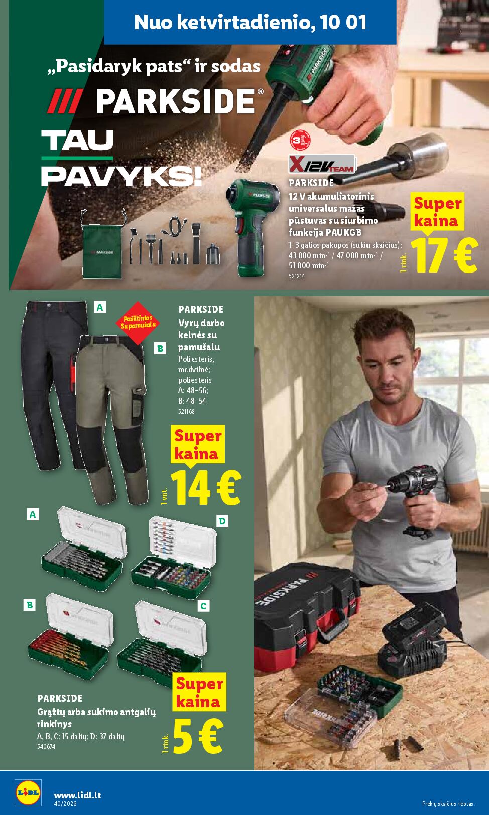 Naujas Lidl nuolaidų leidinys - NE MAISTO PREKIŲ PASIŪLYMAI Nr.40 – 12 puslapis