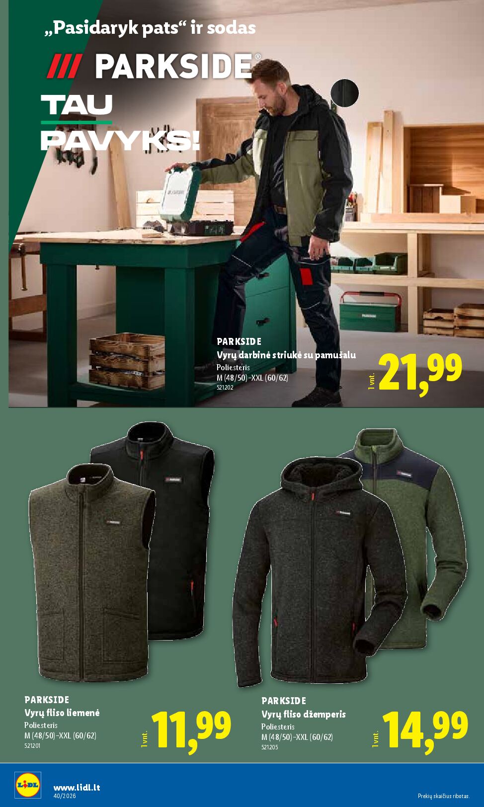 Naujas Lidl nuolaidų leidinys - NE MAISTO PREKIŲ PASIŪLYMAI Nr.40 – 14 puslapis