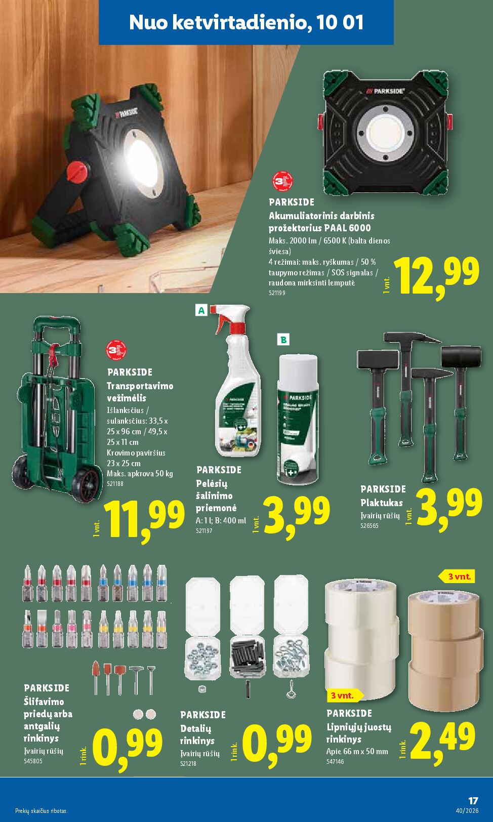Naujas Lidl nuolaidų leidinys - NE MAISTO PREKIŲ PASIŪLYMAI Nr.40 – 17 puslapis