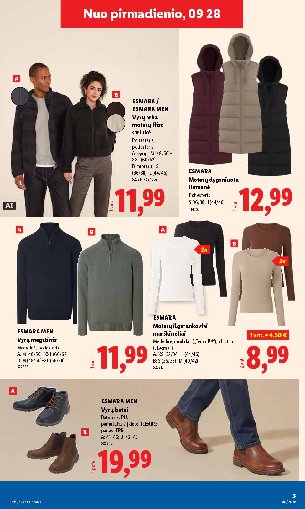 Naujas Lidl nuolaidų leidinys - NE MAISTO PREKIŲ PASIŪLYMAI Nr.40 – 3 puslapis