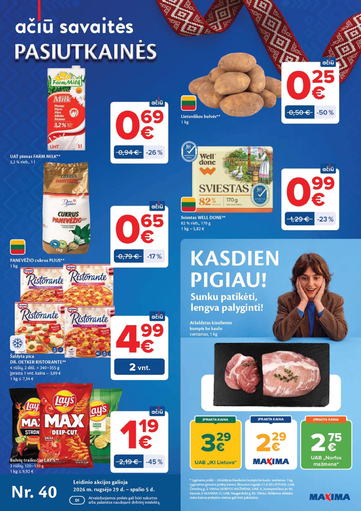 Naujas Maxima nuolaidų leidinys - AČIŪ savaitinis leidinys Nr. 40 – 1 puslapis
