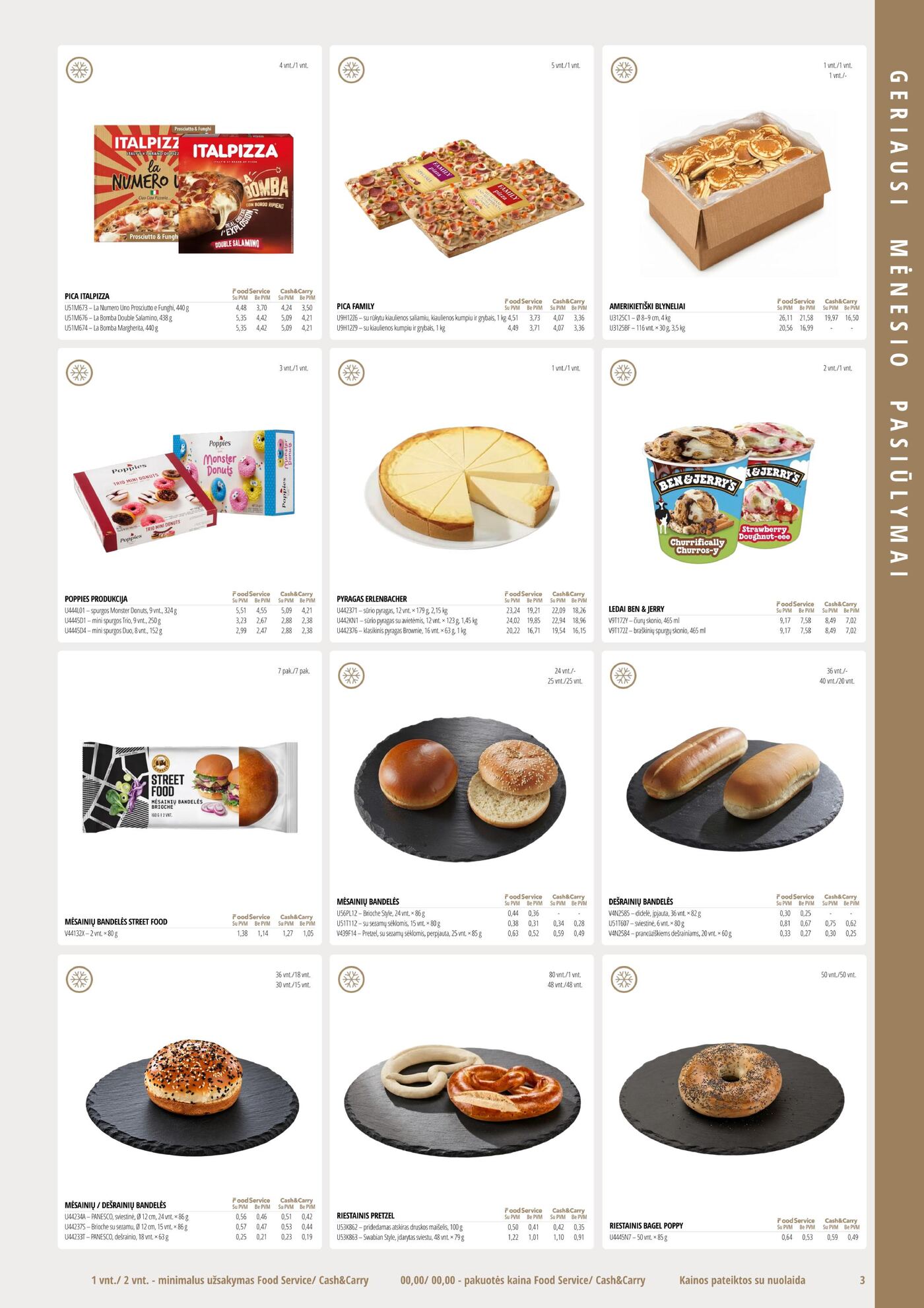 Naujas ePromo nuolaidų leidinys - IR PROFESIONALUI. IR GURMANUI. – 3 puslapis: PICA ITALPIZZA, 440 g, PICA FAMILY, 1 kg, AMERIKIETIŠKI BLYNELIAI, 4 kg