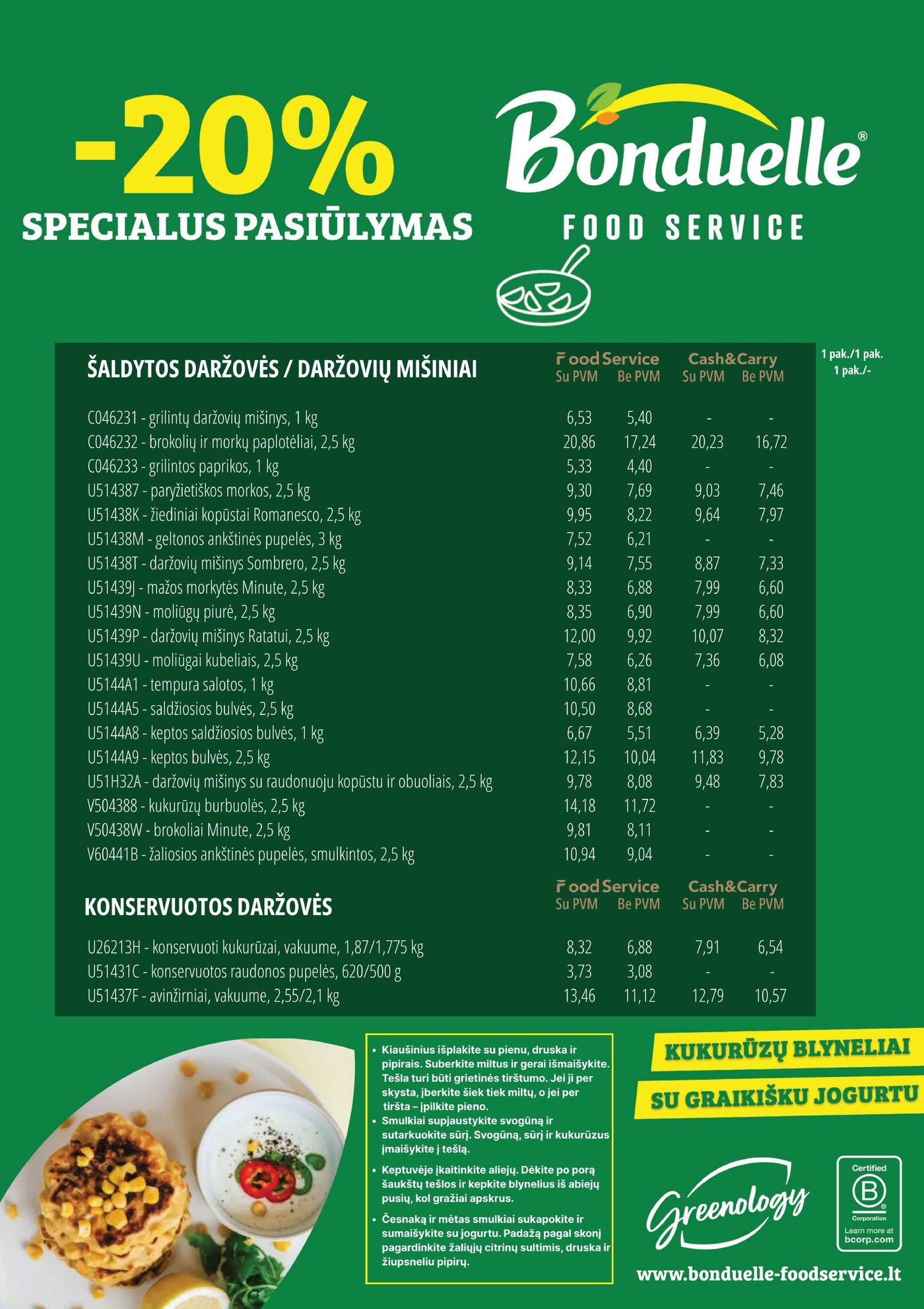 Naujas ePromo nuolaidų leidinys - IR PROFESIONALUI. IR GURMANUI. – 9 puslapis: C046231 - grilintų daržovių mišinys, 1 kg, C046232 - brokolių ir morkų paplotėliai, 2.5 kg, C046233 - grilintos paprikos, 1 kg