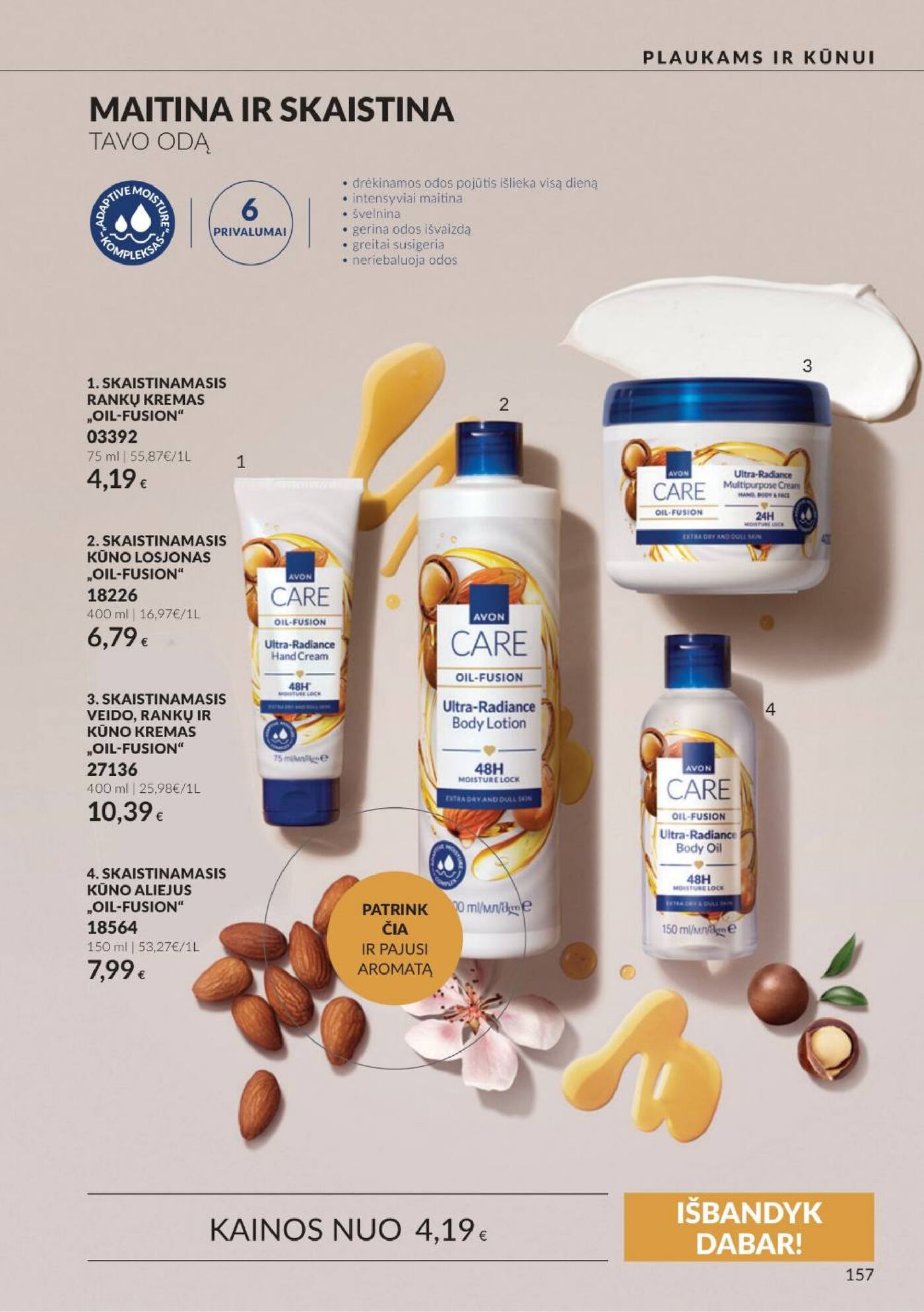 Naujas Avon nuolaidų leidinys - Spalio katalogas Nr.C10 – 157 puslapis