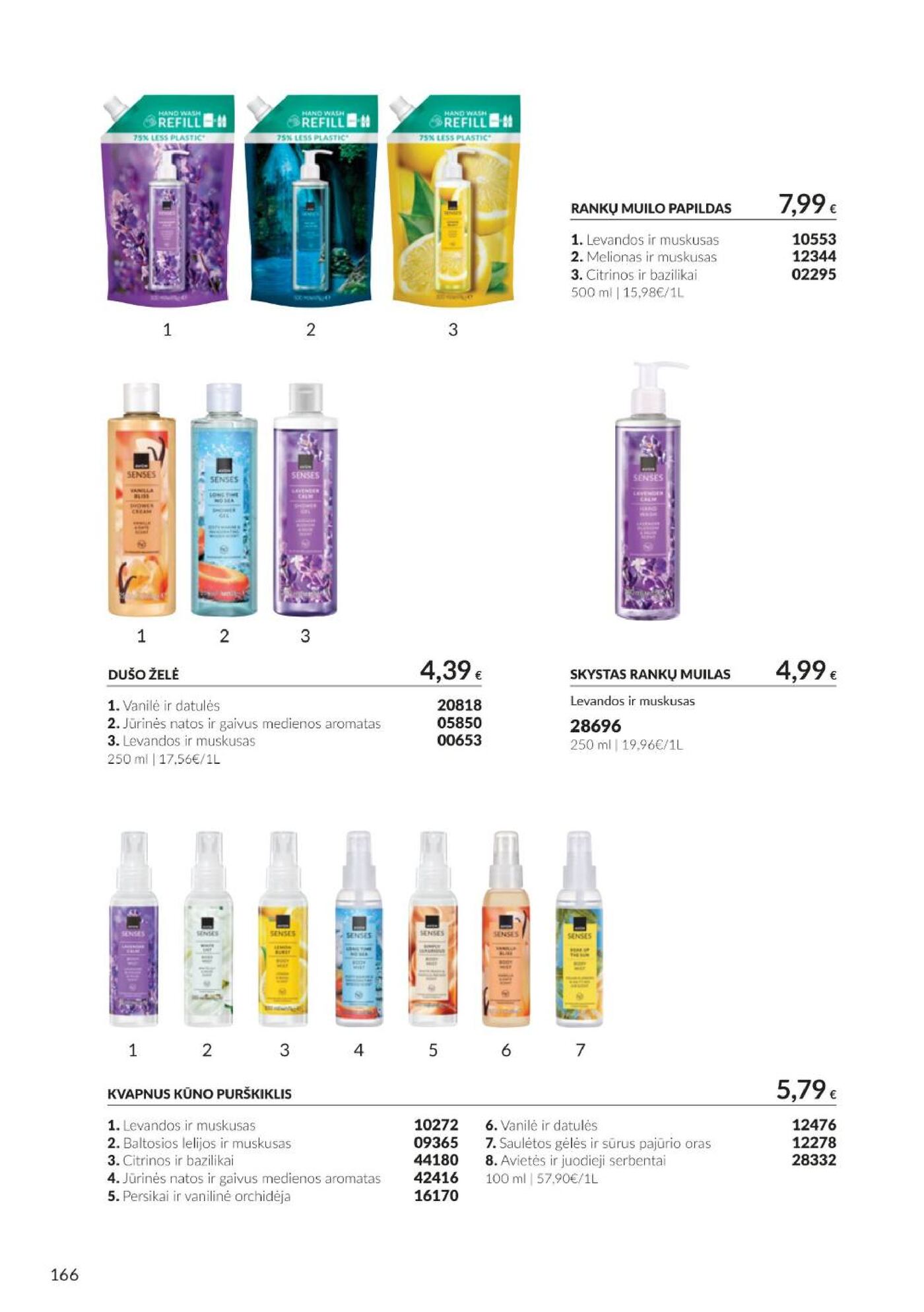 Naujas Avon nuolaidų leidinys - Spalio katalogas Nr.C10 – 166 puslapis