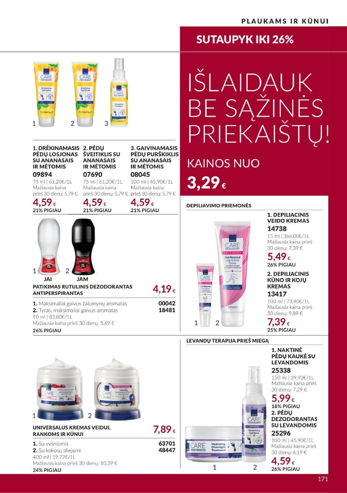 Naujas Avon nuolaidų leidinys - Spalio katalogas Nr.C10 – 171 puslapis
