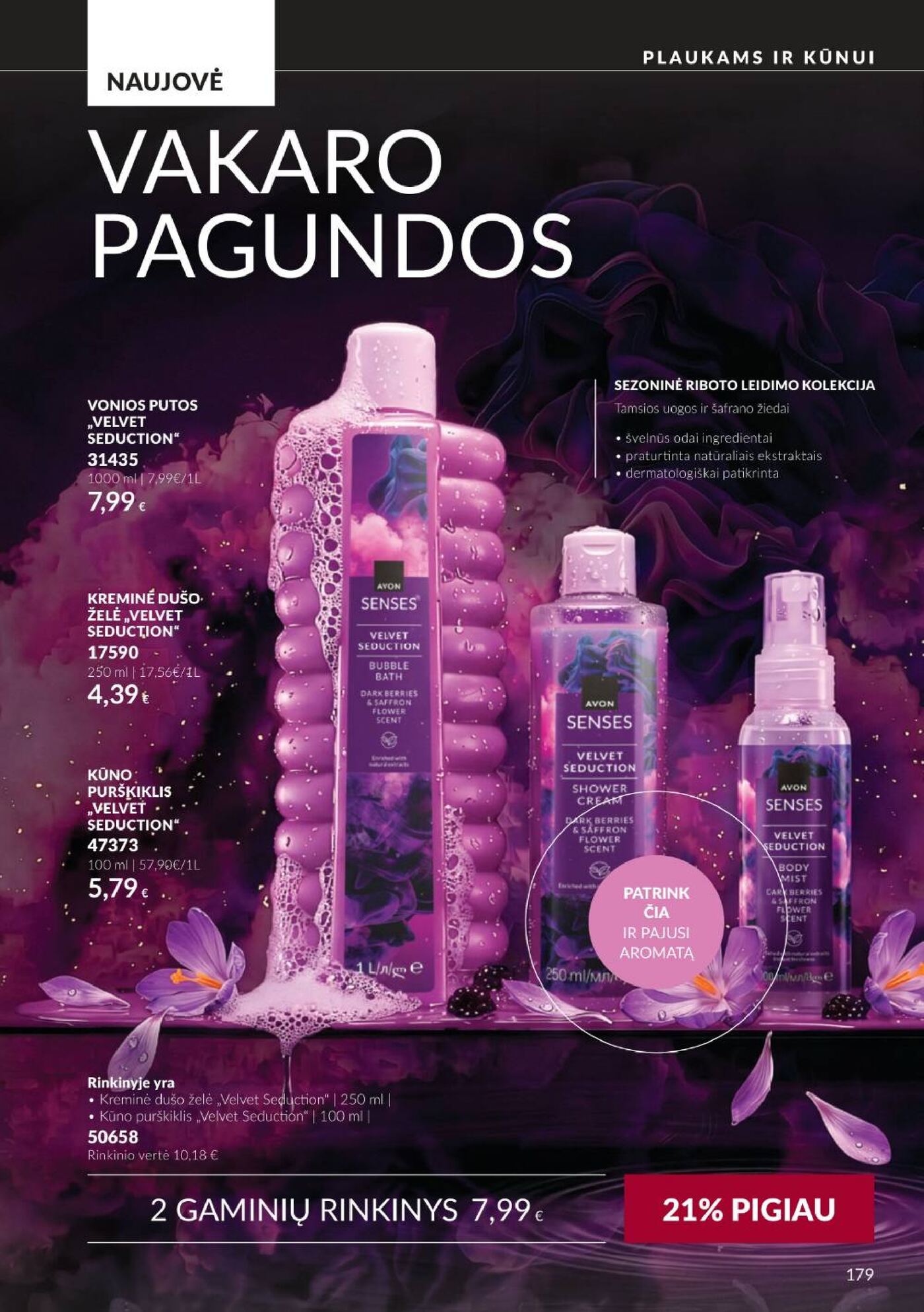 Naujas Avon nuolaidų leidinys - Spalio katalogas Nr.C10 – 179 puslapis